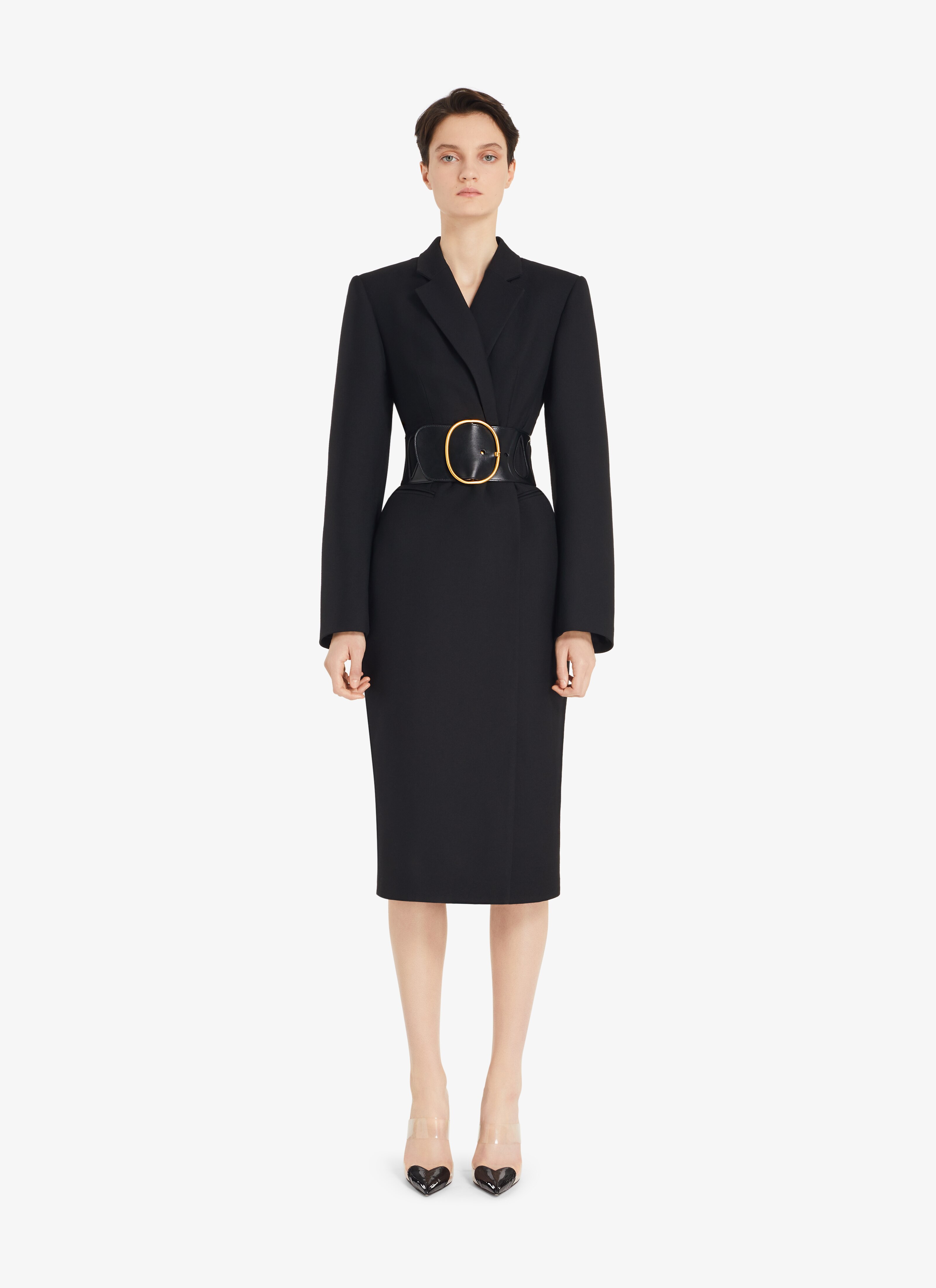 ALAÏA BLACK MAXI DRESS-COAT