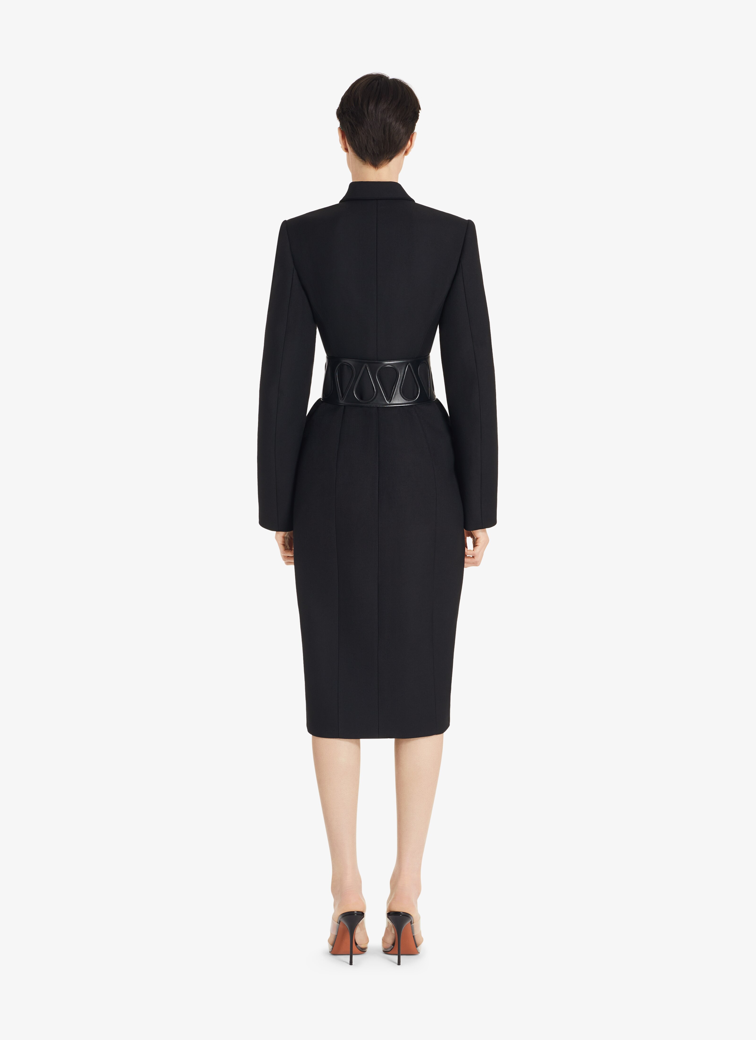 ALAÏA BLACK MAXI DRESS-COAT