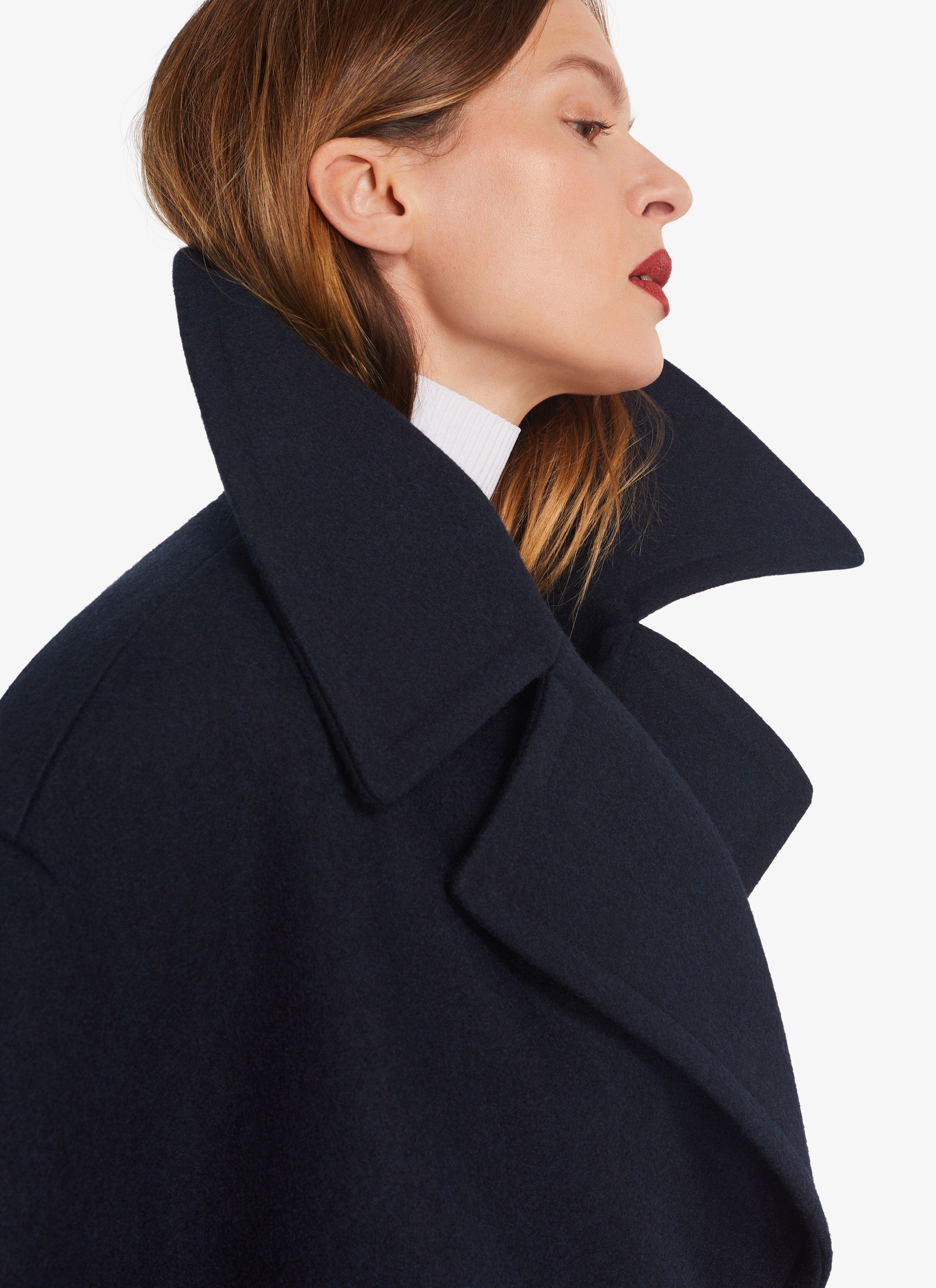 ALAÏA MARINE MAXI CABAN IN WOOL