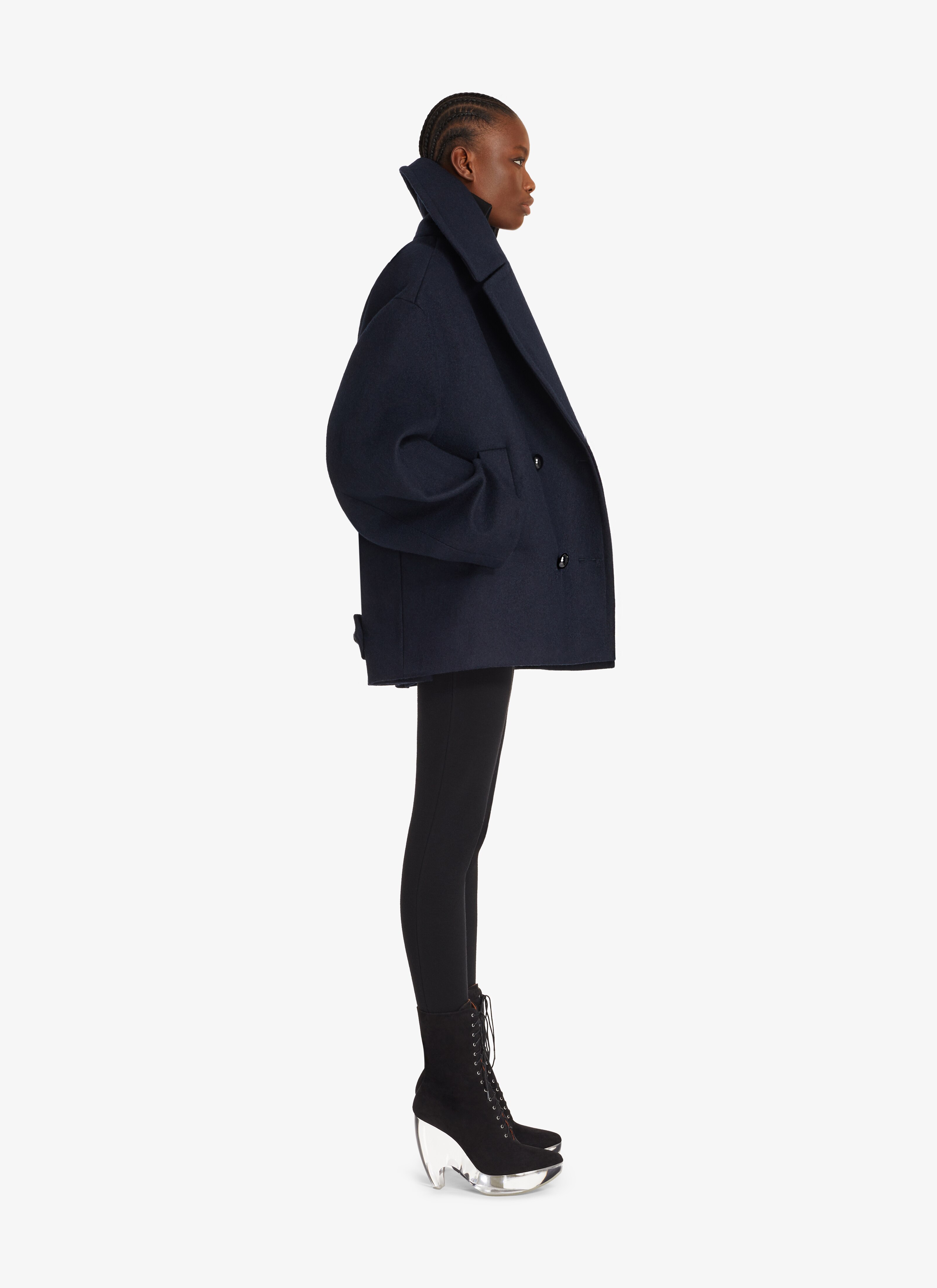 ALAÏA MARINE WOOL CABAN