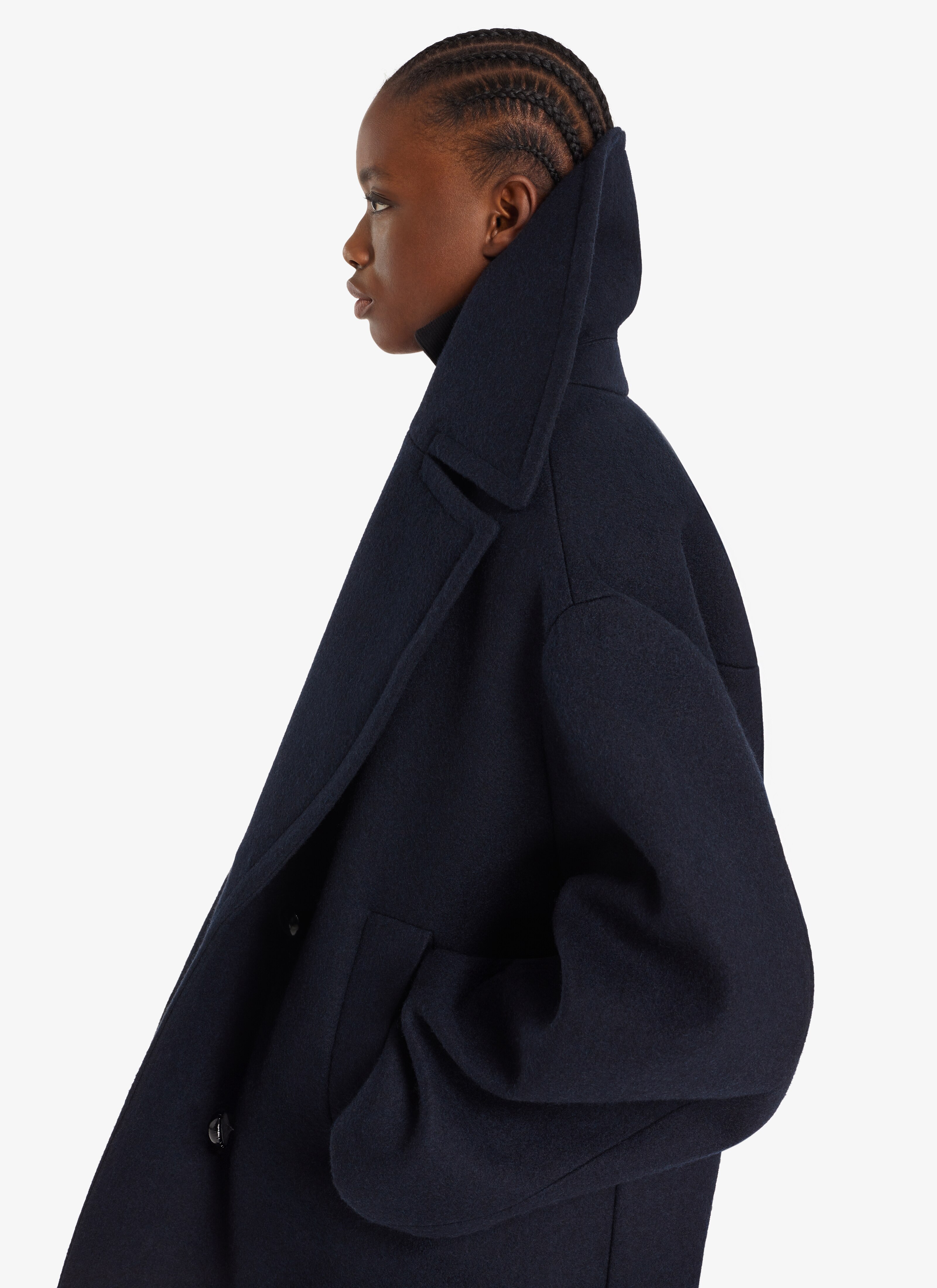 ALAÏA MARINE WOOL CABAN
