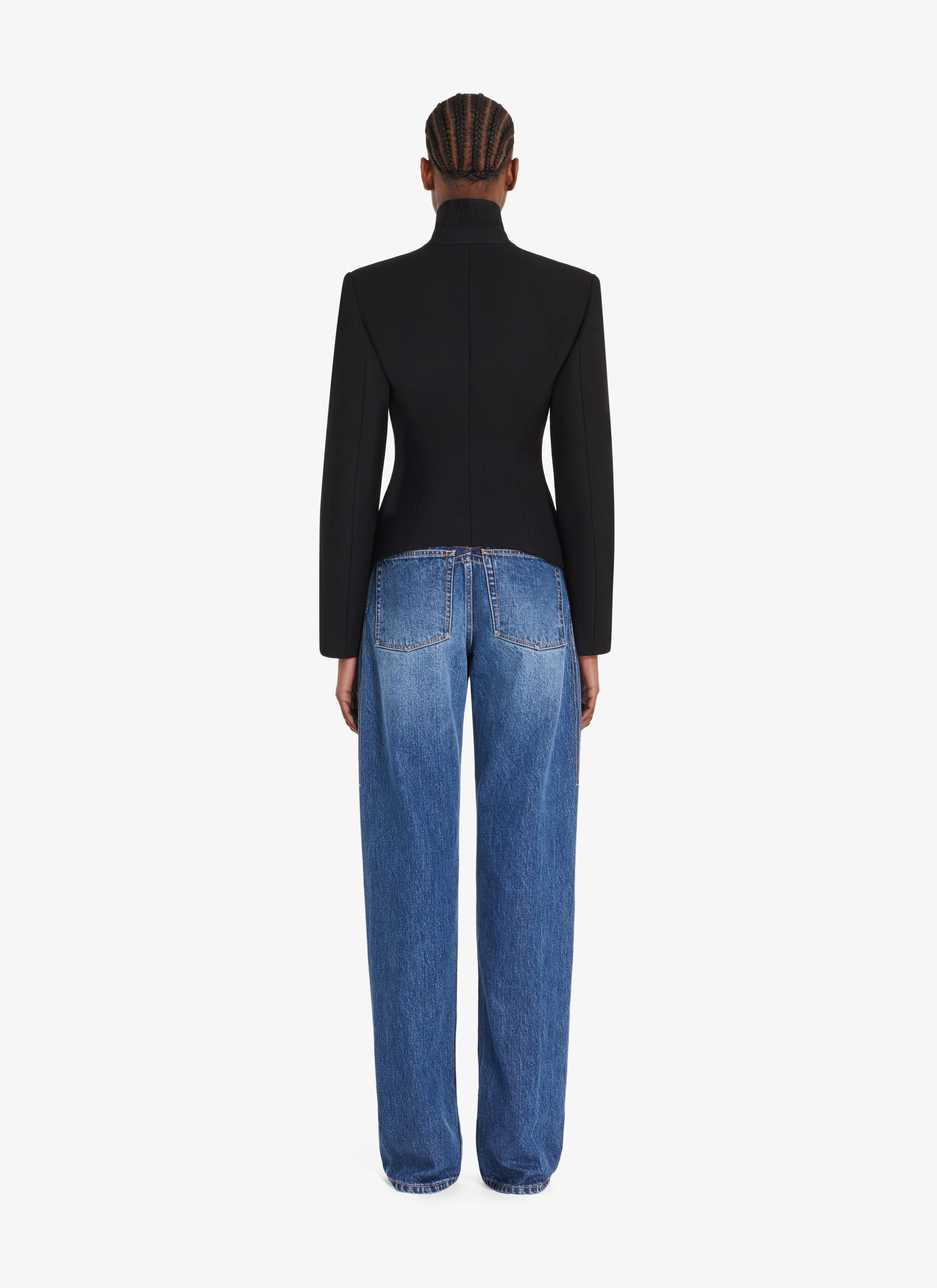 ALAÏA BLUE JEANS LOVER LOW-WAIST JEANS IN DENIM