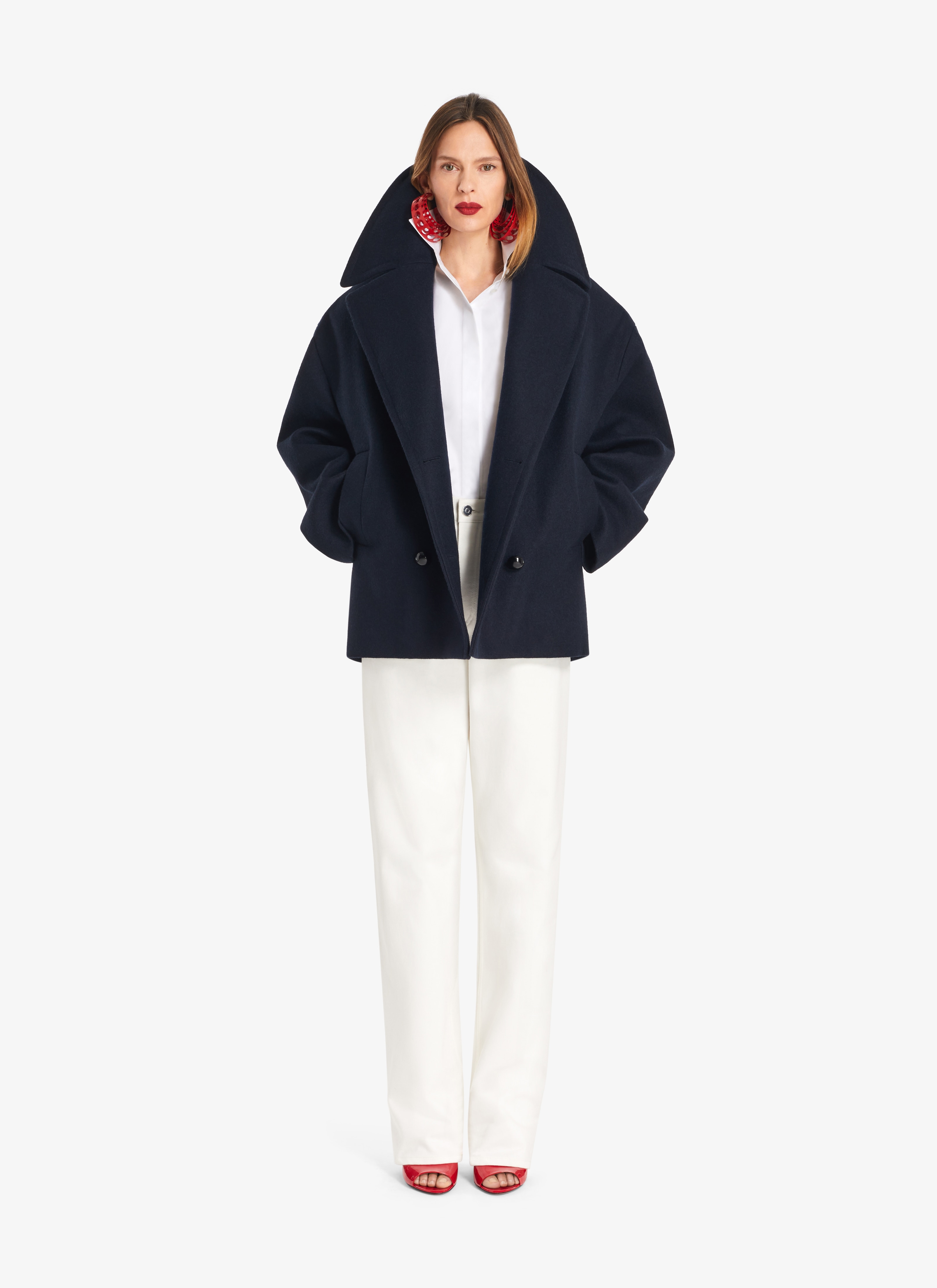 ALAÏA WHITE LOVER LOW-WAIST JEANS IN WHITE DENIM