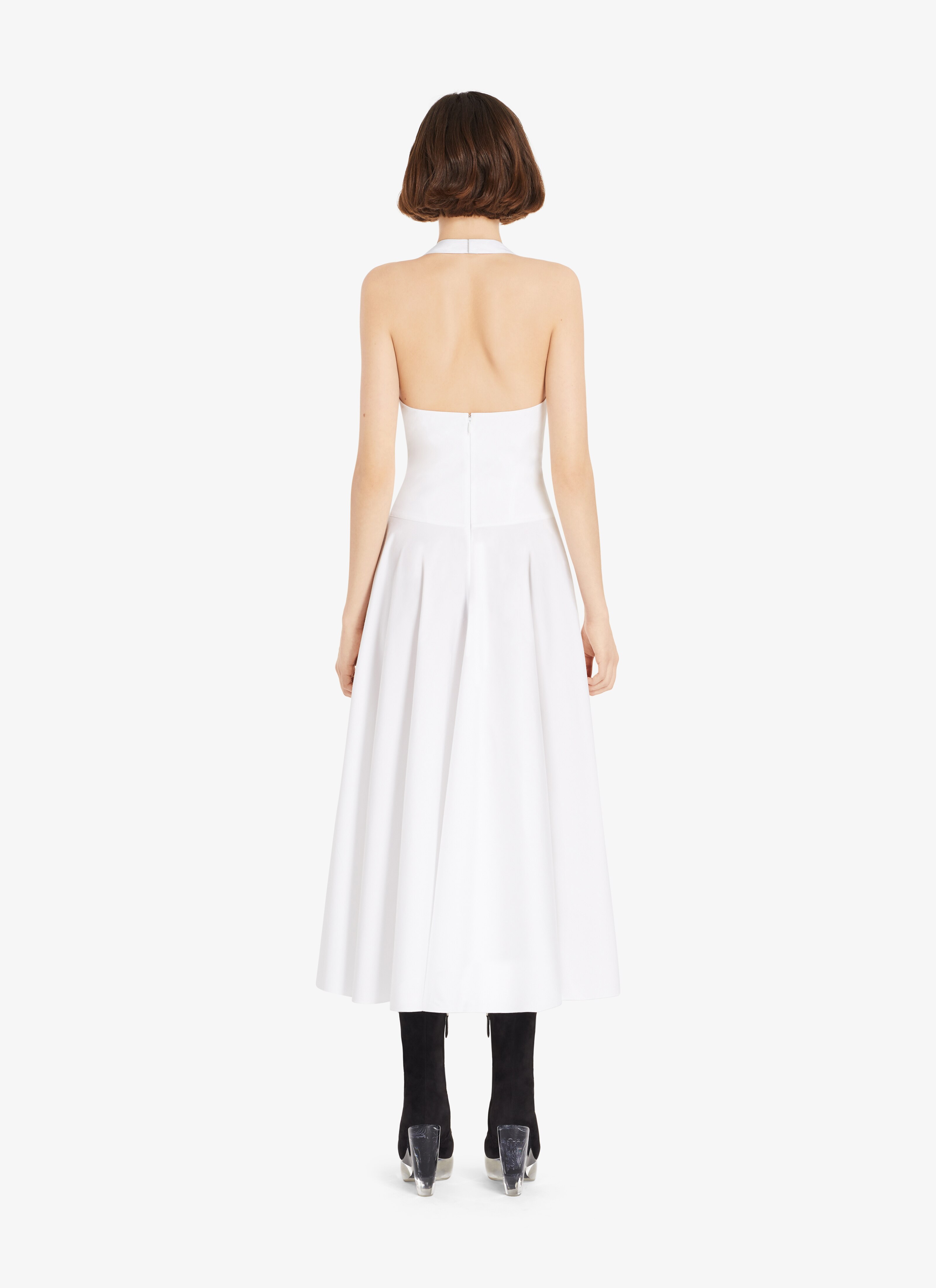 ALAÏA PRENDISOLE LUNGO IN POPELINE GIAPPONESE BIANCO