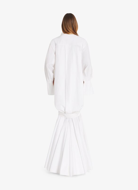 Maxi Dress in japanese poplin ALAÏA WHITE MAXI DRESS IN JAPANESE POPLIN