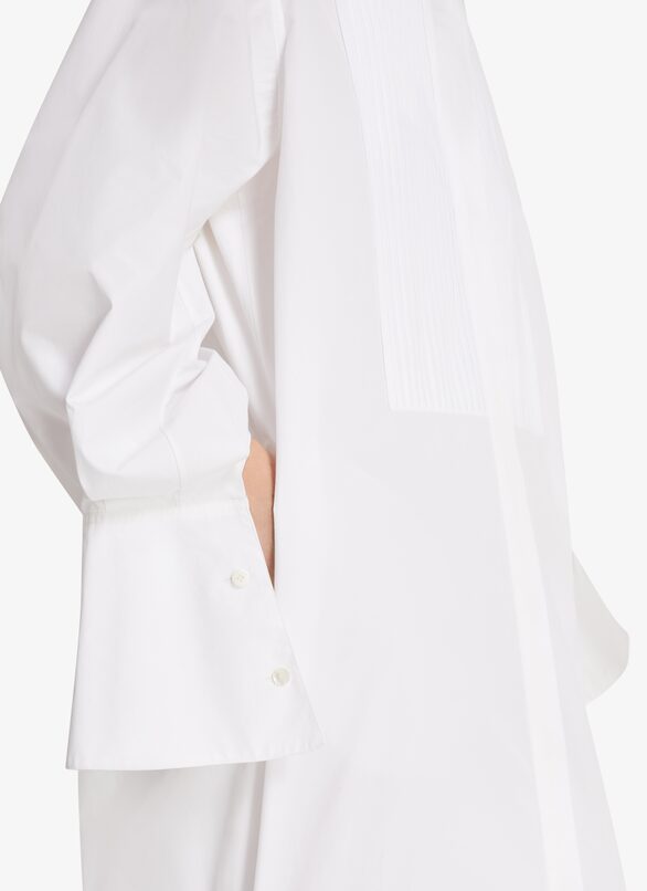 Maxi Dress in japanese poplin ALAÏA WHITE MAXI DRESS IN JAPANESE POPLIN