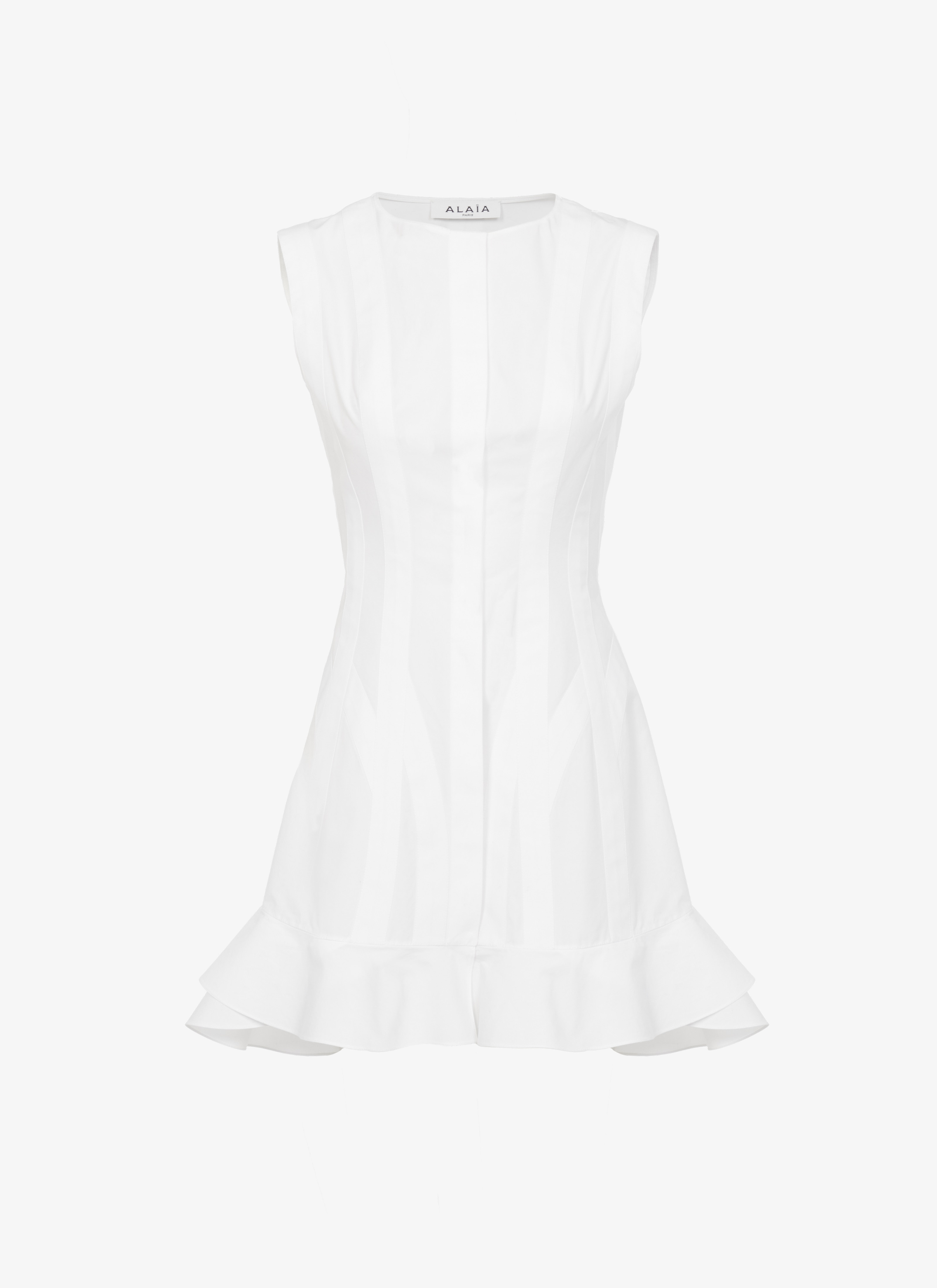 Sculpting sleeveless Dress in poplin maison-alaia.com