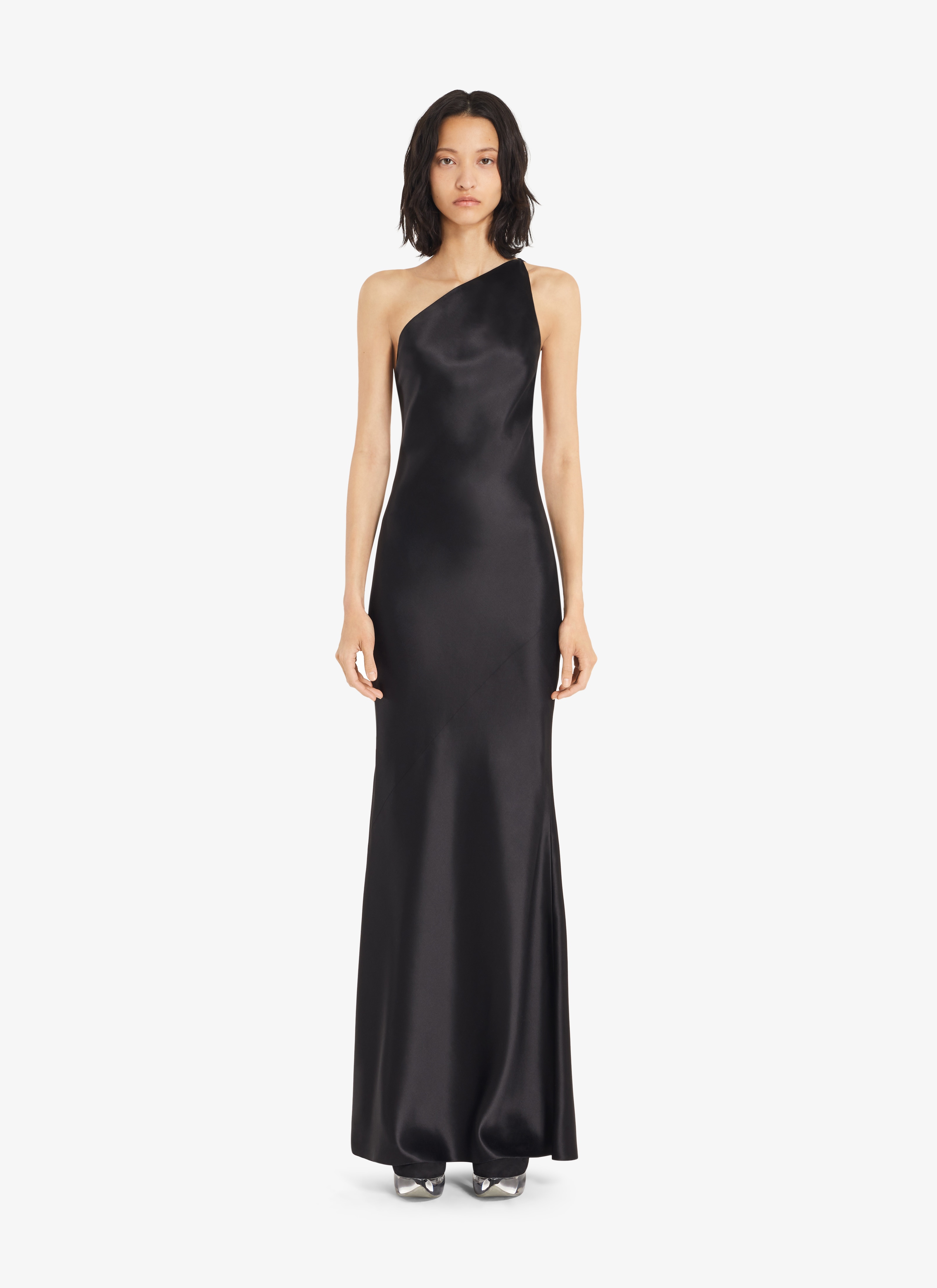 ALAÏA BLACK ASYMETRIC SILK DRESS