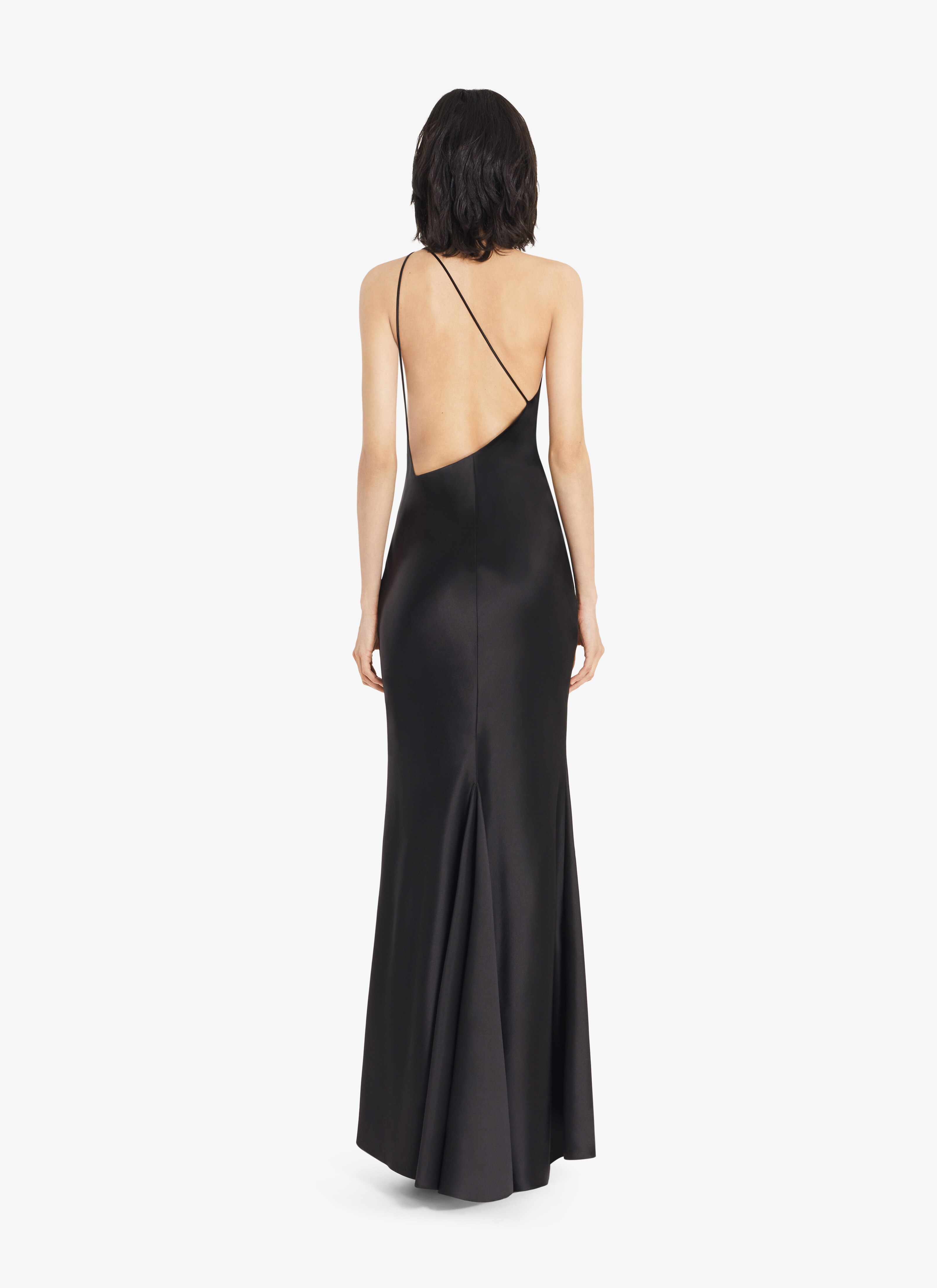 ALAÏA BLACK ASYMETRIC SILK DRESS