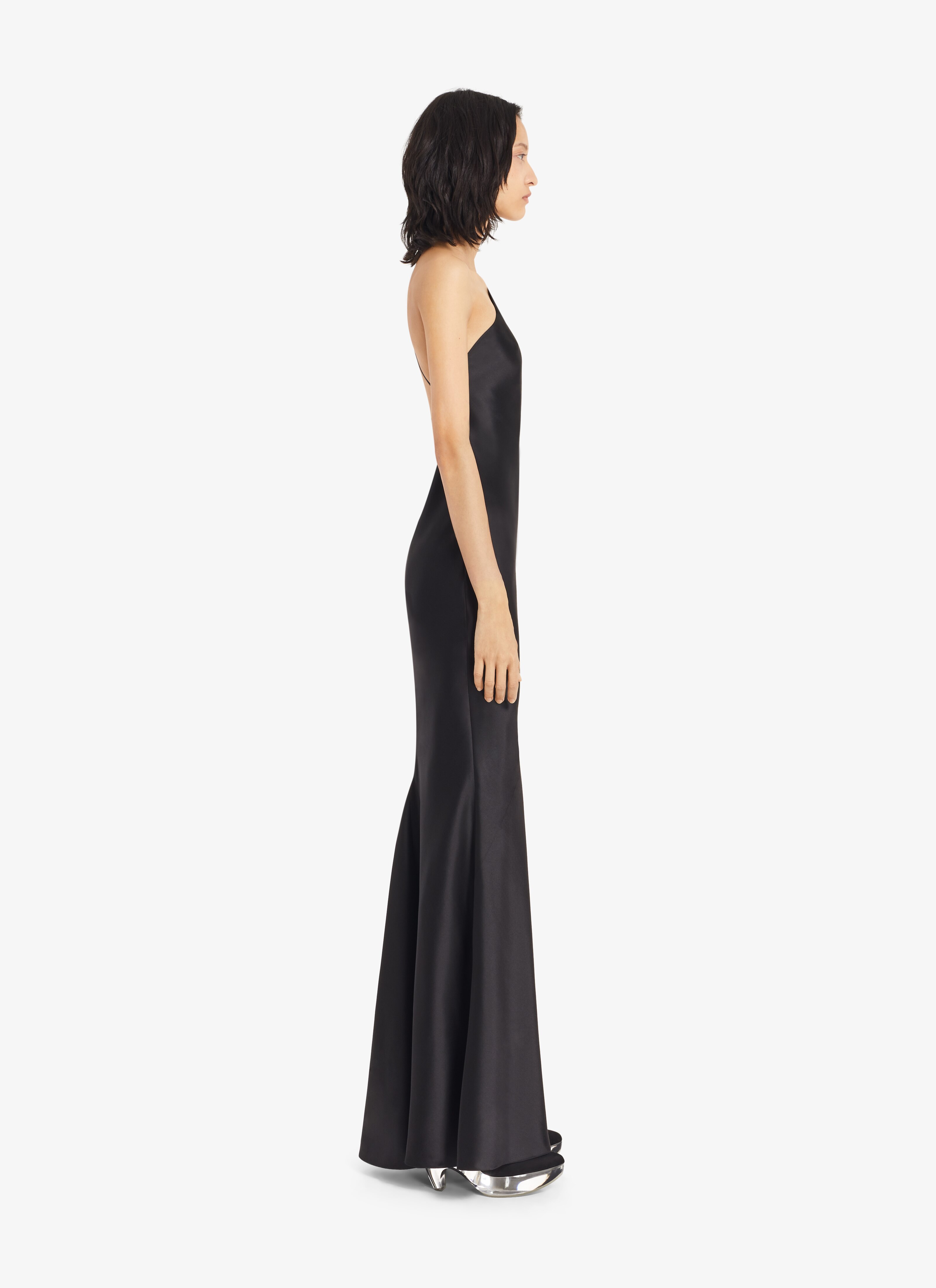 ALAÏA BLACK ASYMETRIC SILK DRESS