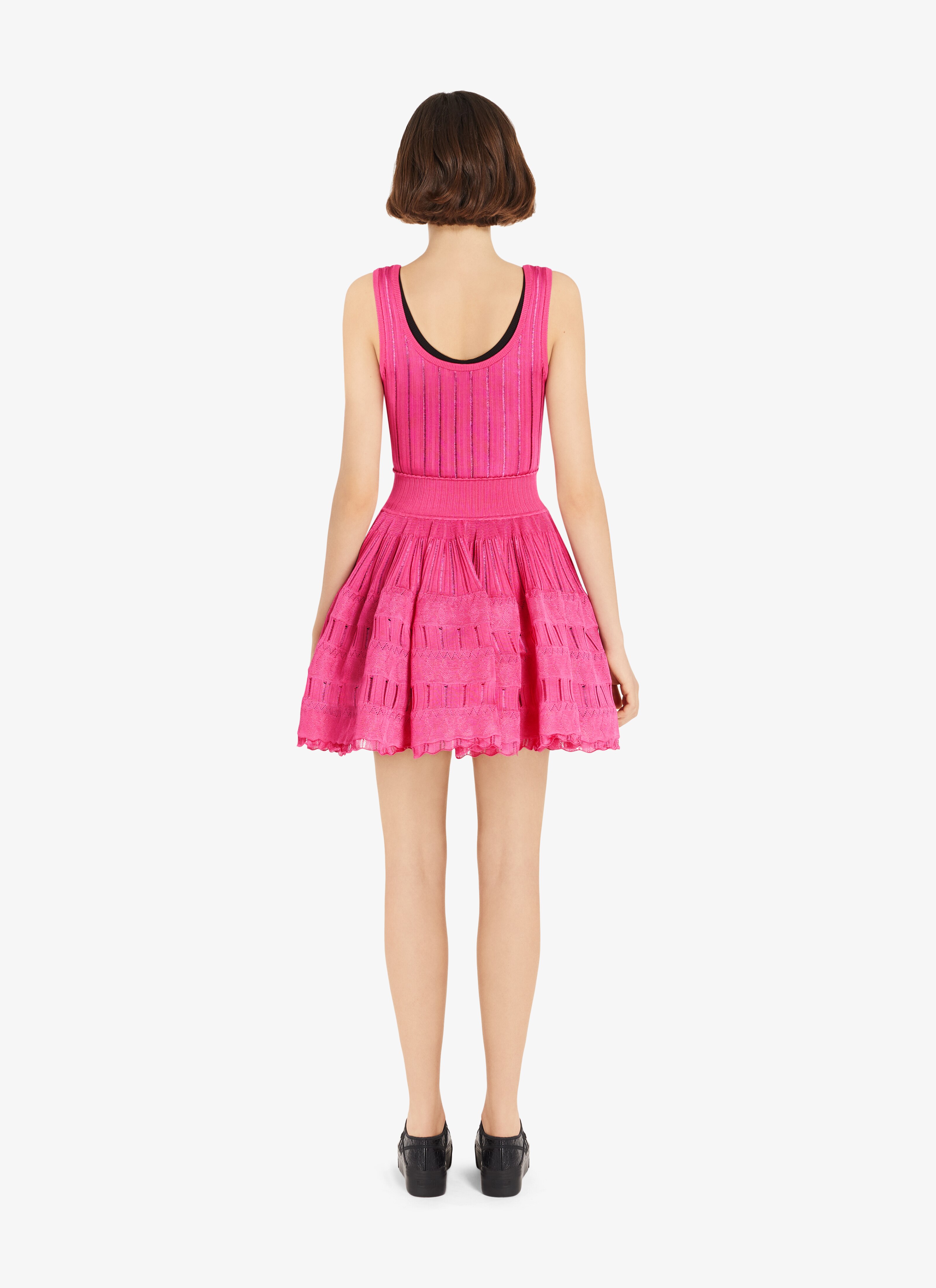 ALAÏA FUCHSIA SHINY CRINOLINE DRESS