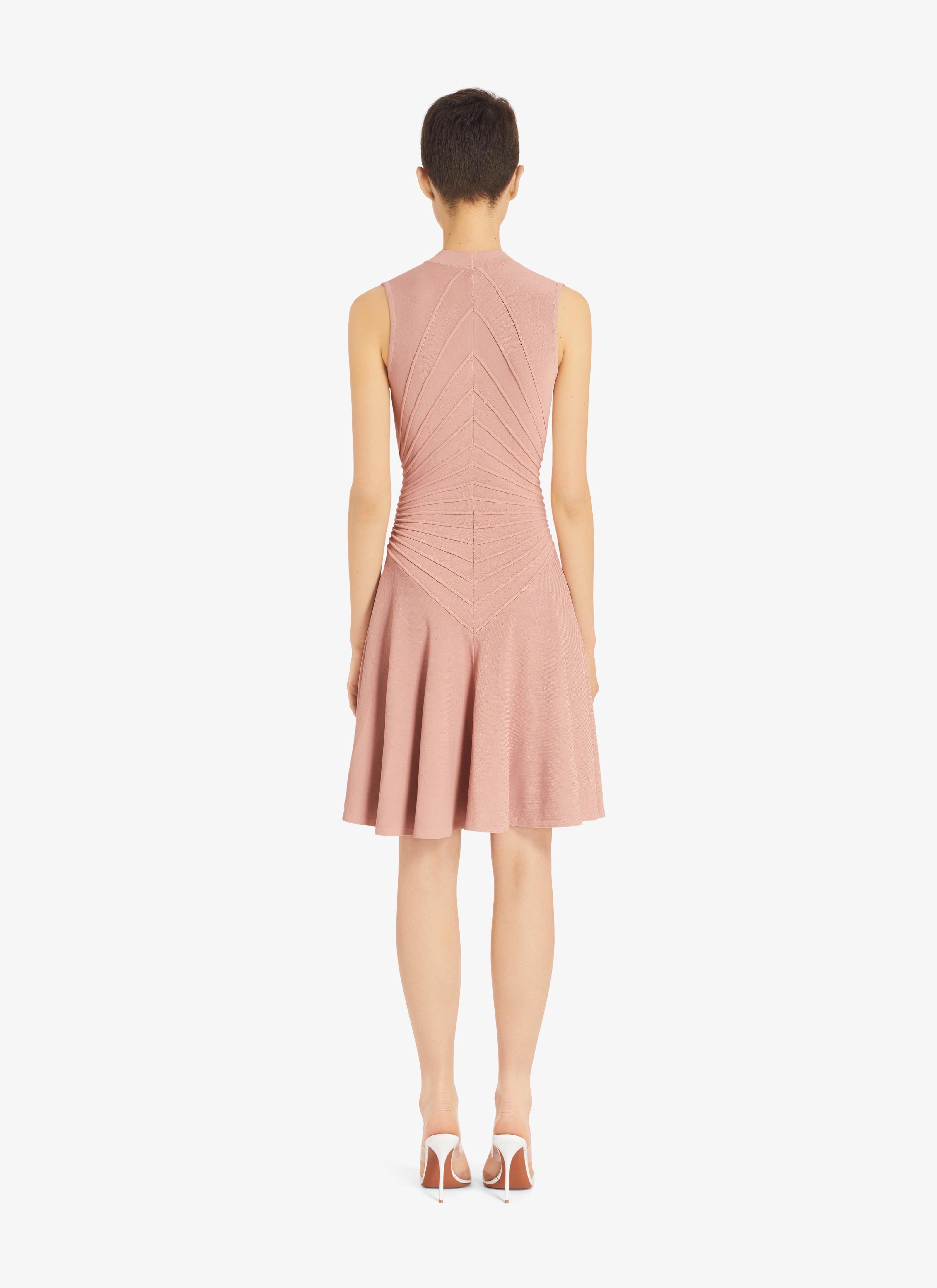 ALAÏA NUDE ROSE SCULPTING MINI DRESS