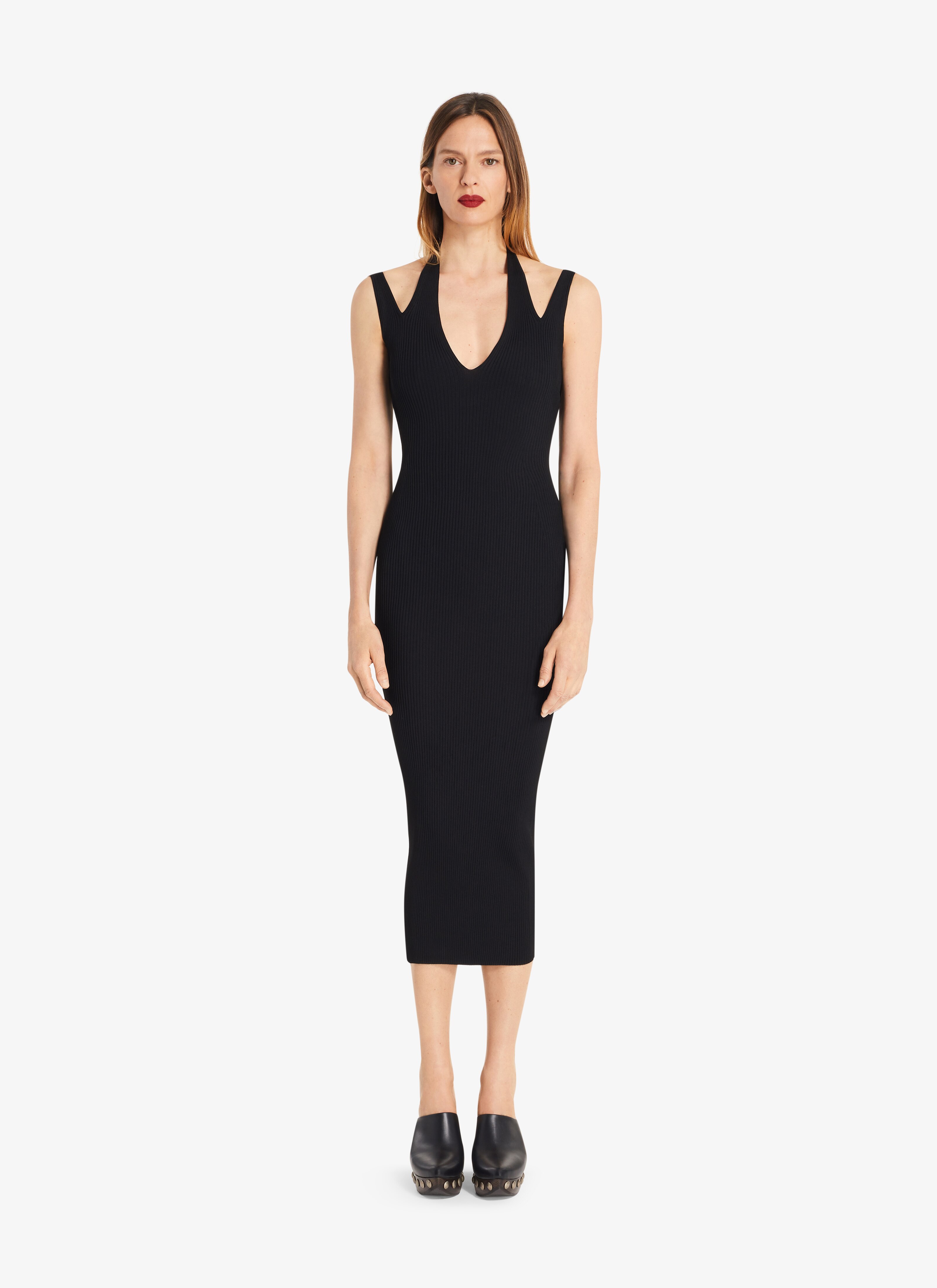 ALAÏA BLACK TUBE RIBBED DRESS