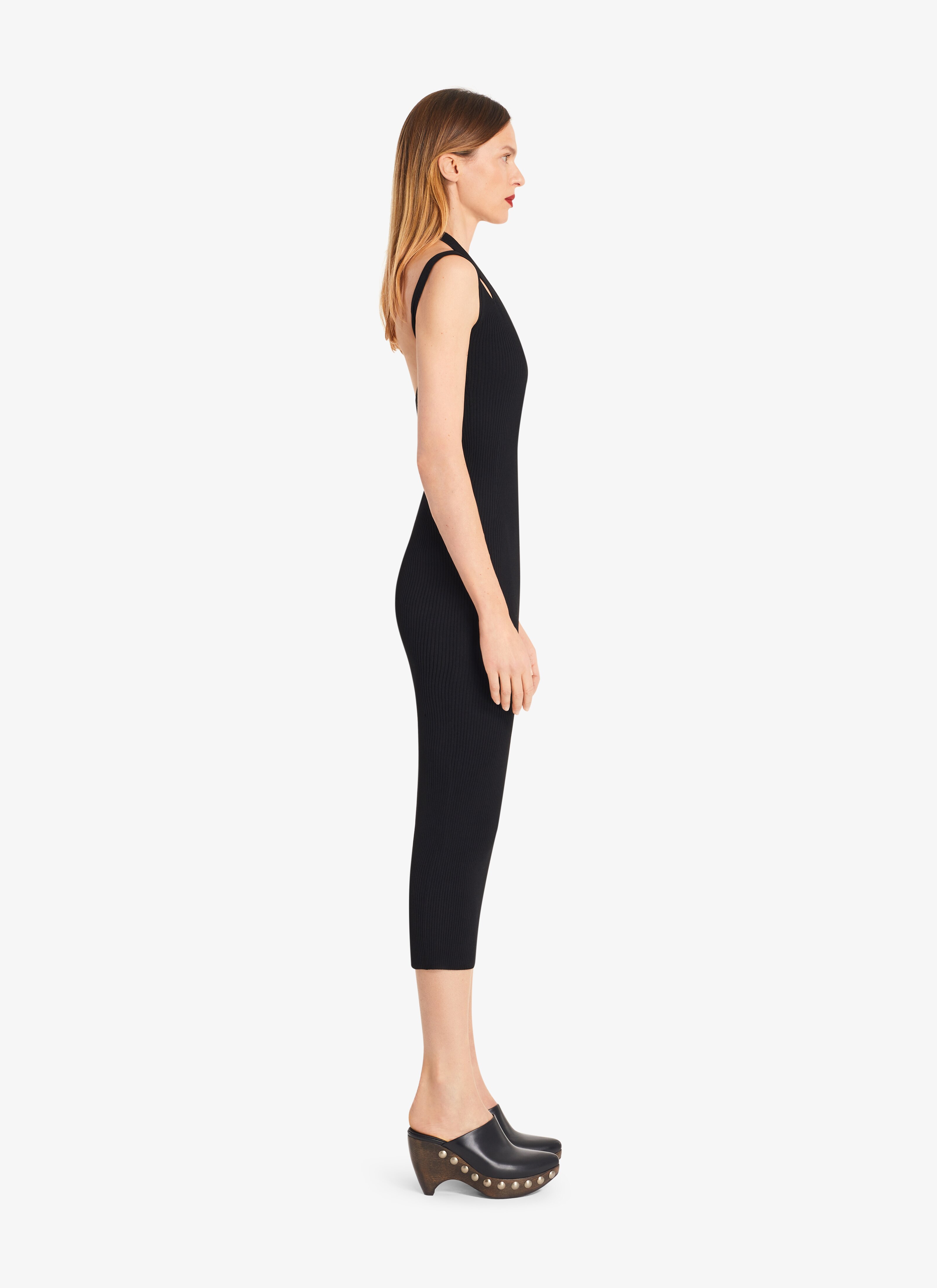 ALAÏA BLACK TUBE RIBBED DRESS