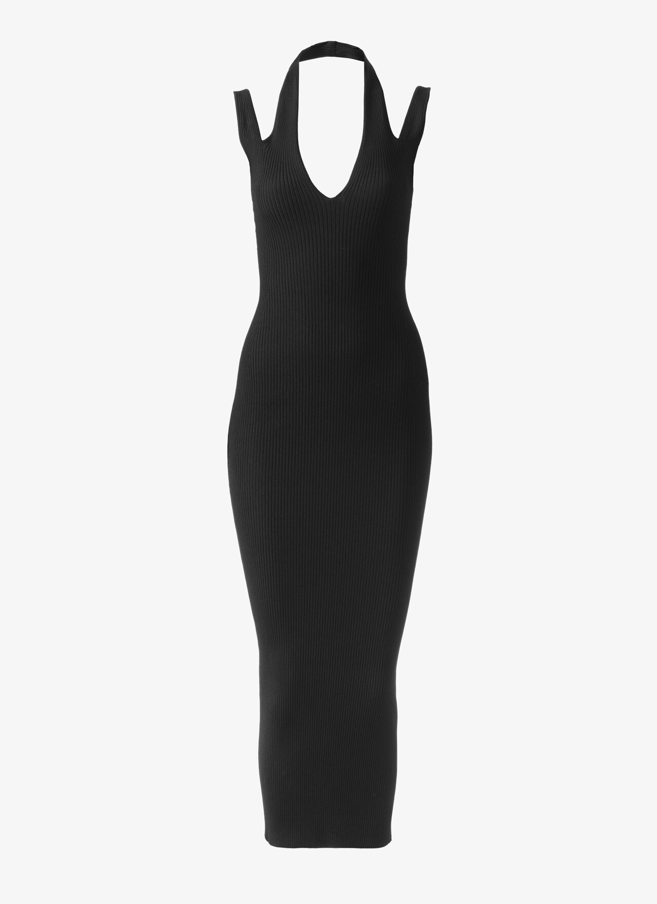 Women's Black Tube Ribbed Dress ALAÏA UK