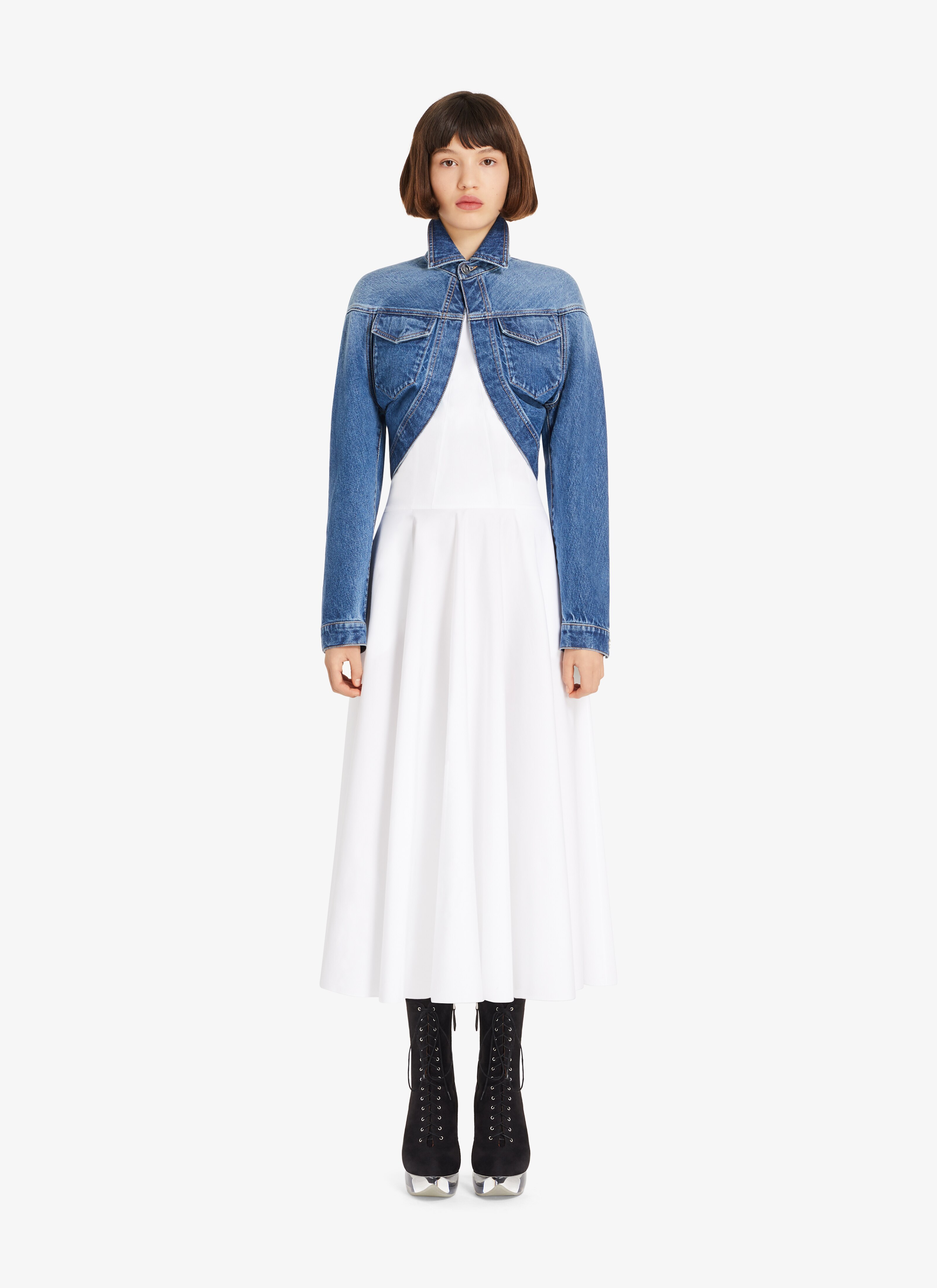 ALAÏA BLUE JEANS CARDI DENIM JACKET