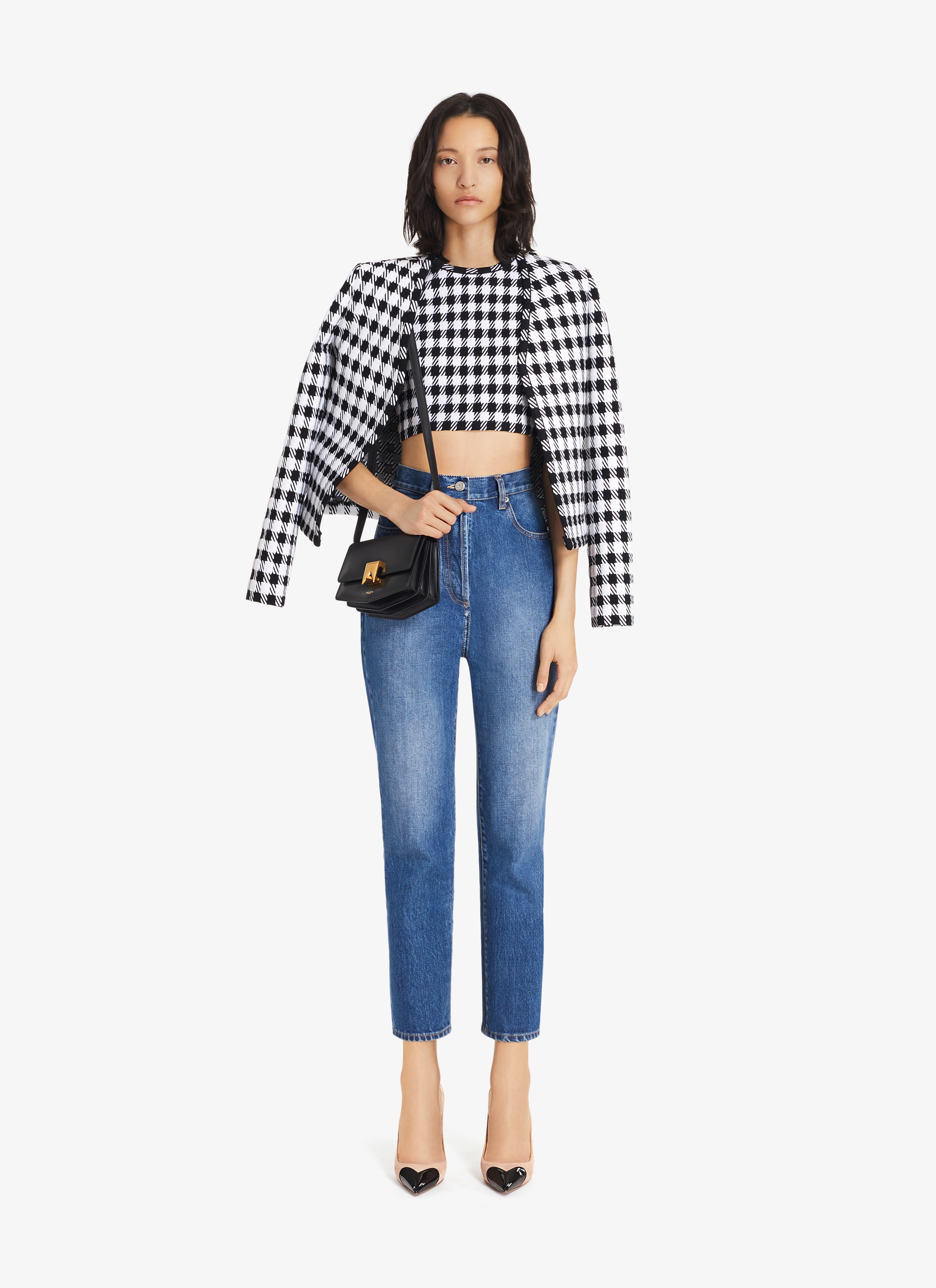 ALAÏA BLACK/WHITE CHECK JACKET