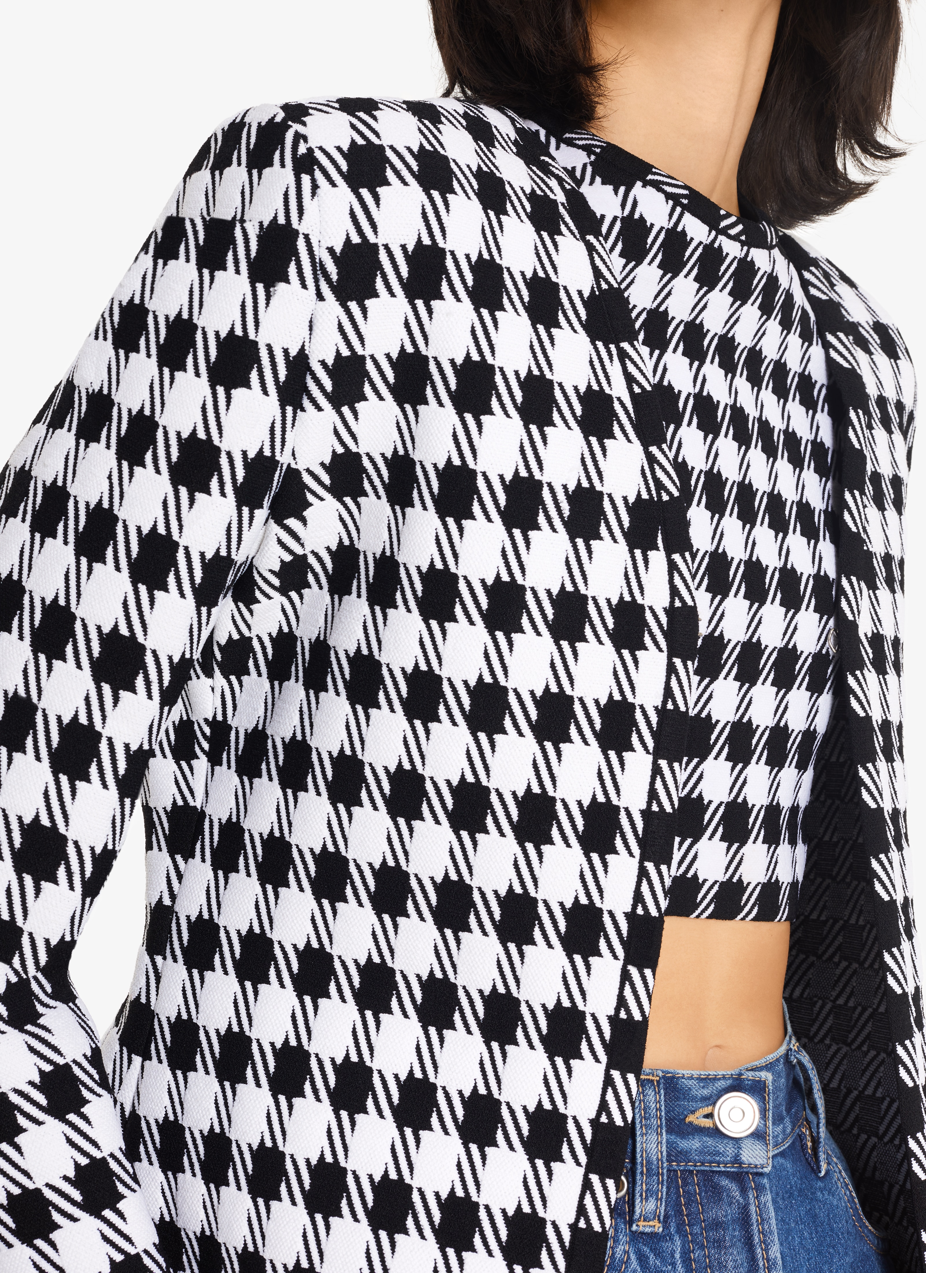 ALAÏA BLACK/WHITE CHECK JACKET