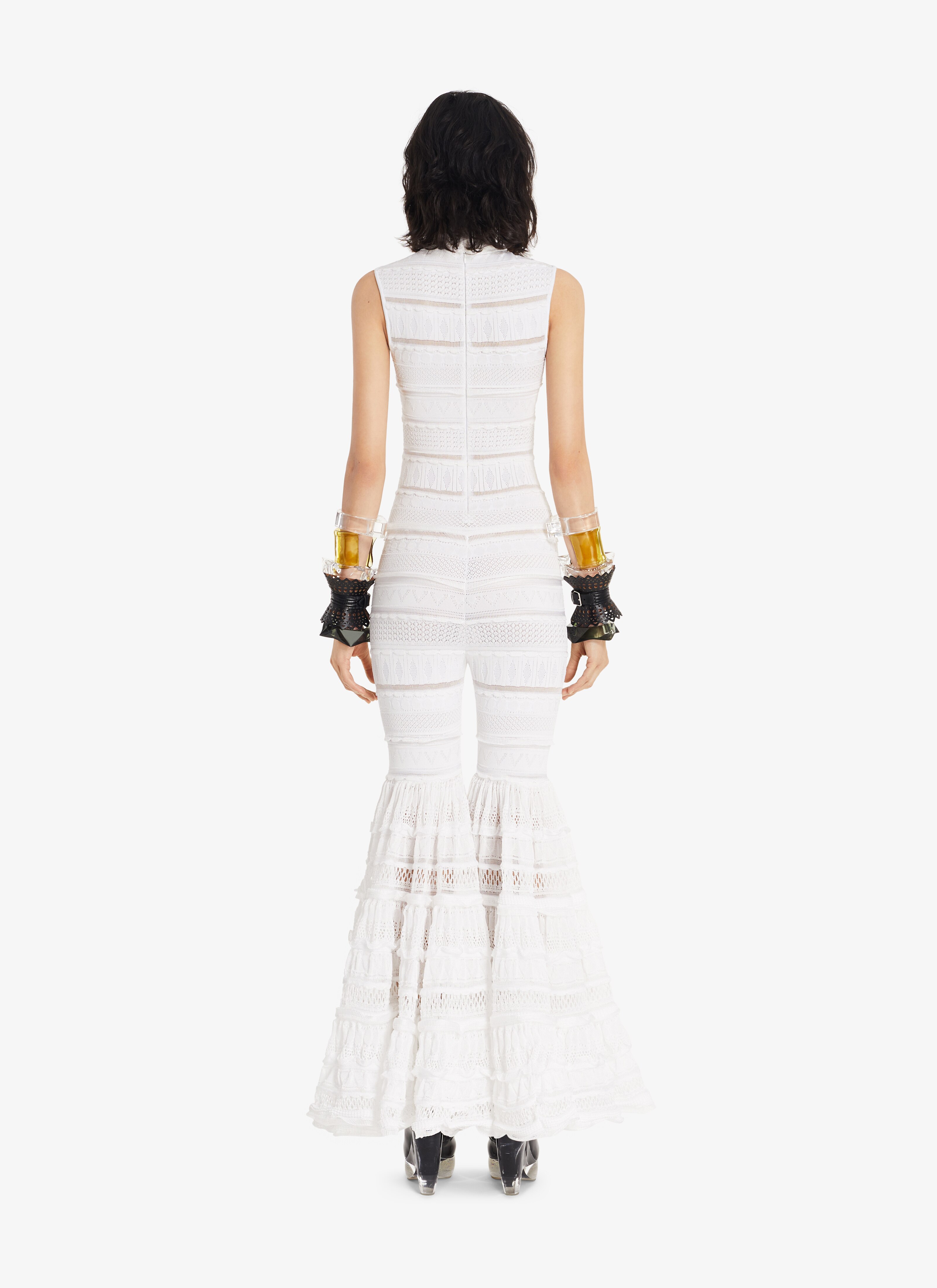 ALAÏA OPTIC WHITE CRINOLINE JUMPSUIT