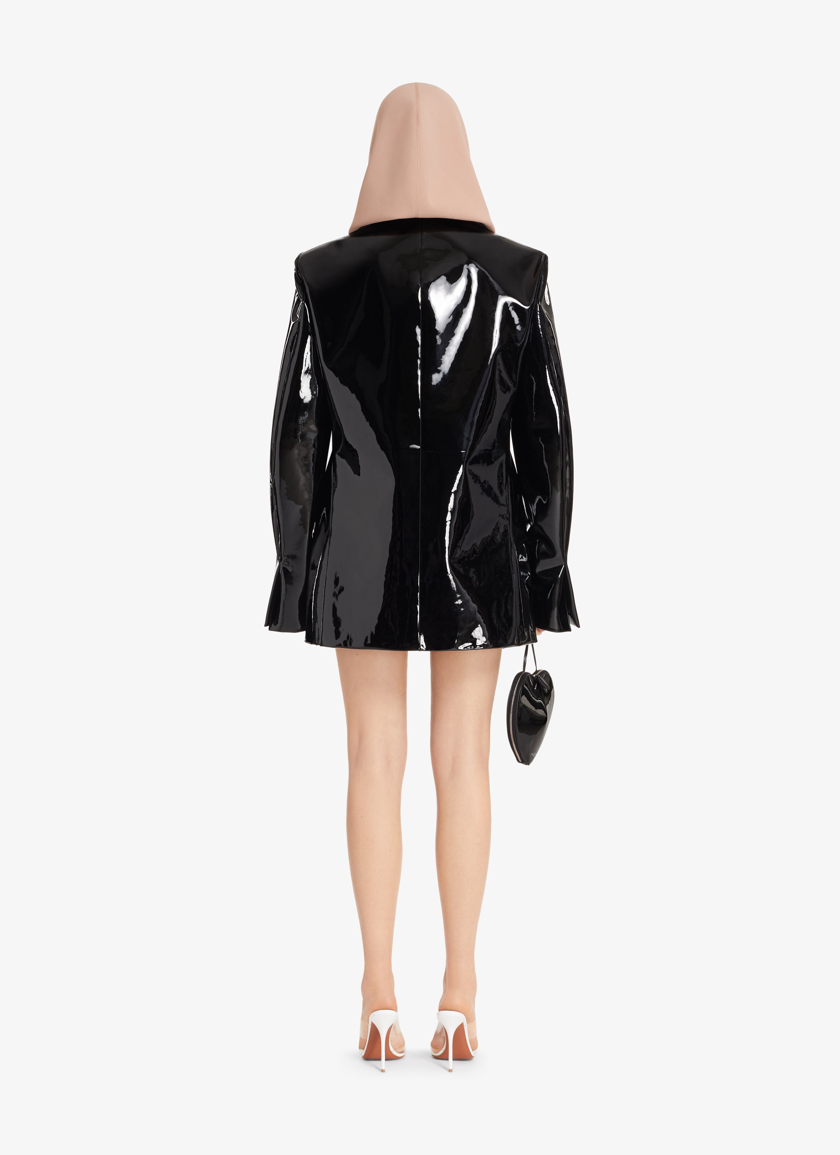 ALAÏA BLACK HOODED TAILORED DRESS