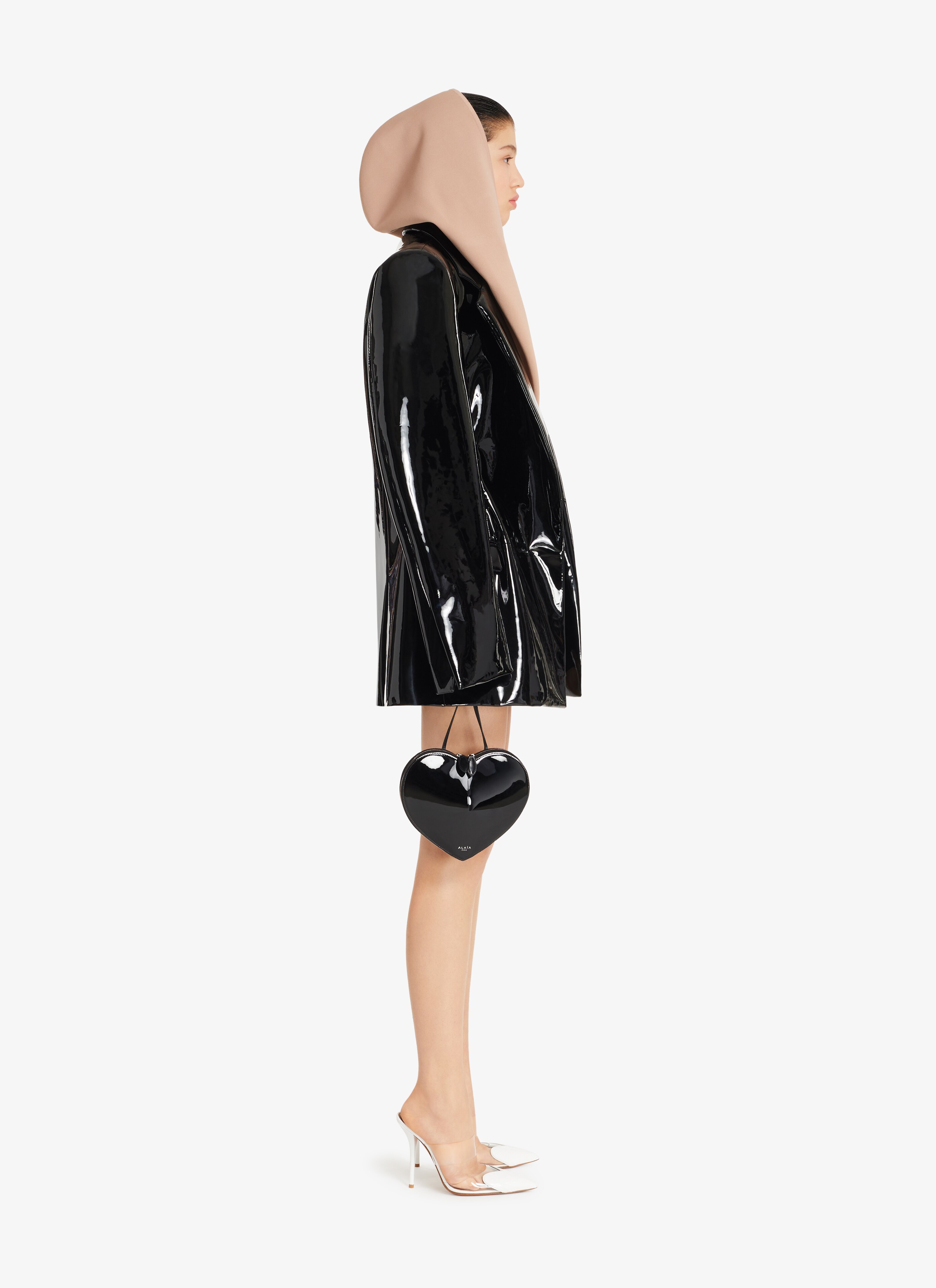 ALAÏA BLACK HOODED TAILORED DRESS