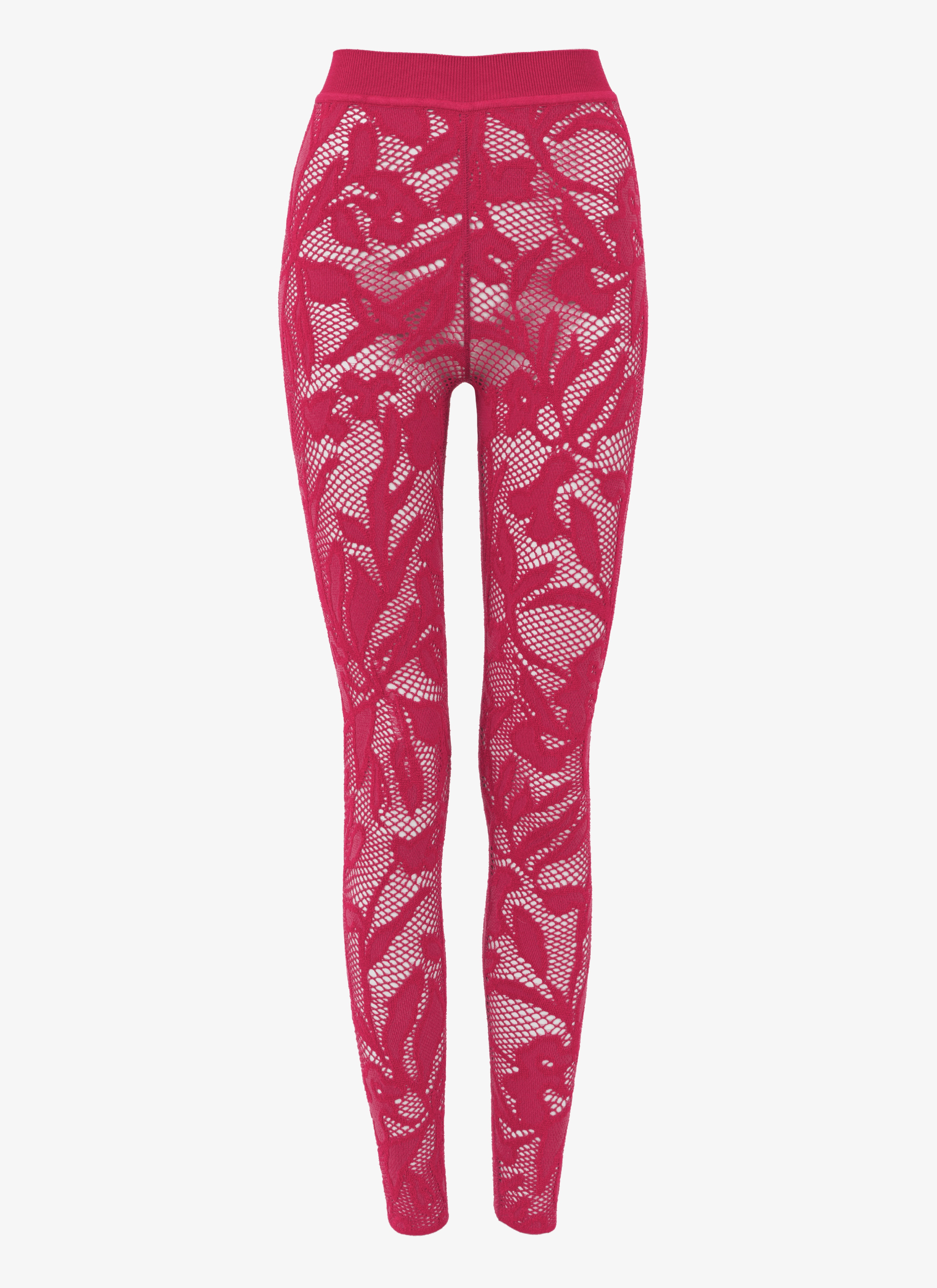 ALAÏA FUCHSIA LACE LEGGING