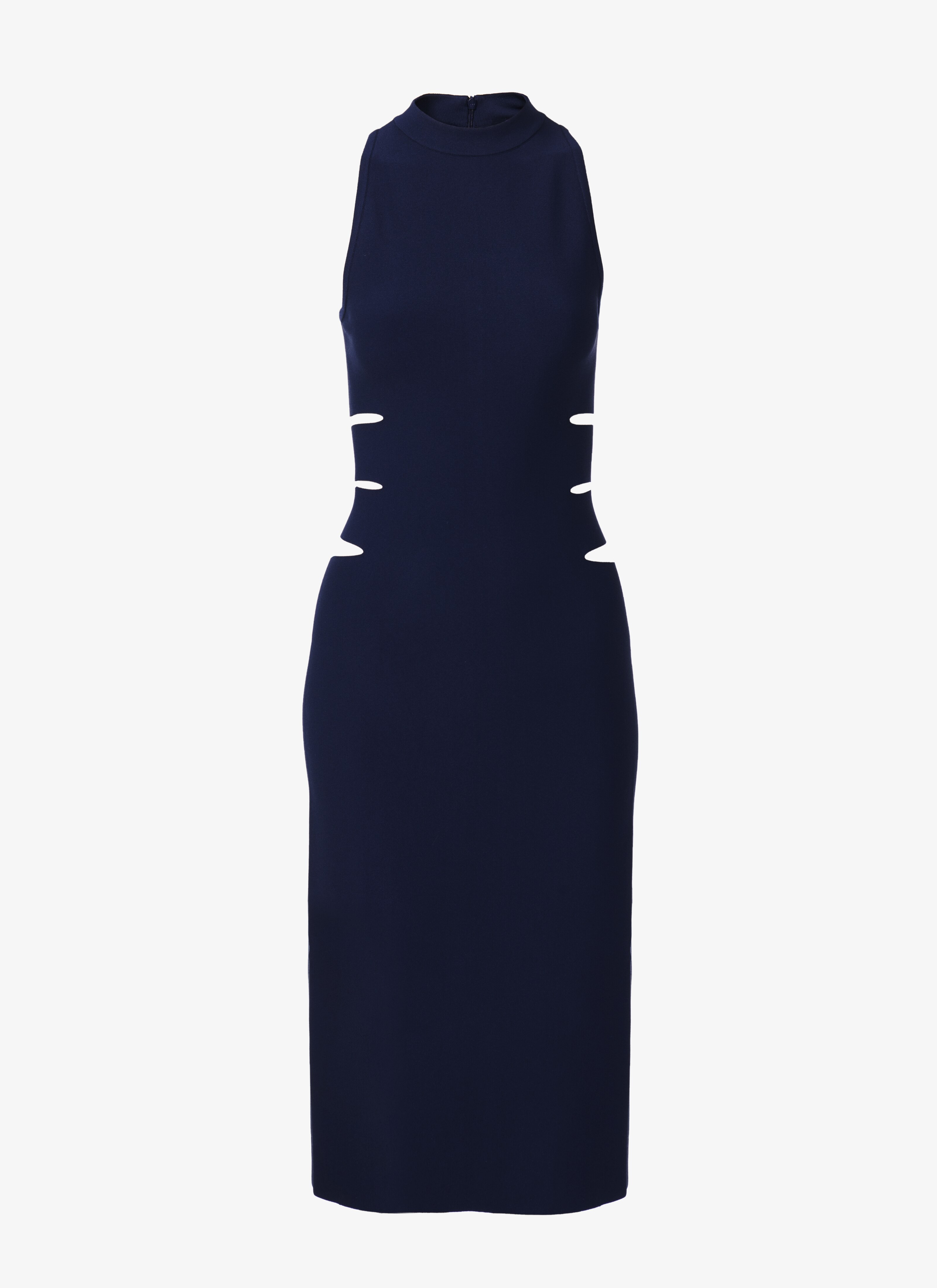 ALAÏA MARINE SLEEVELESS KNIT TUBE DRESS