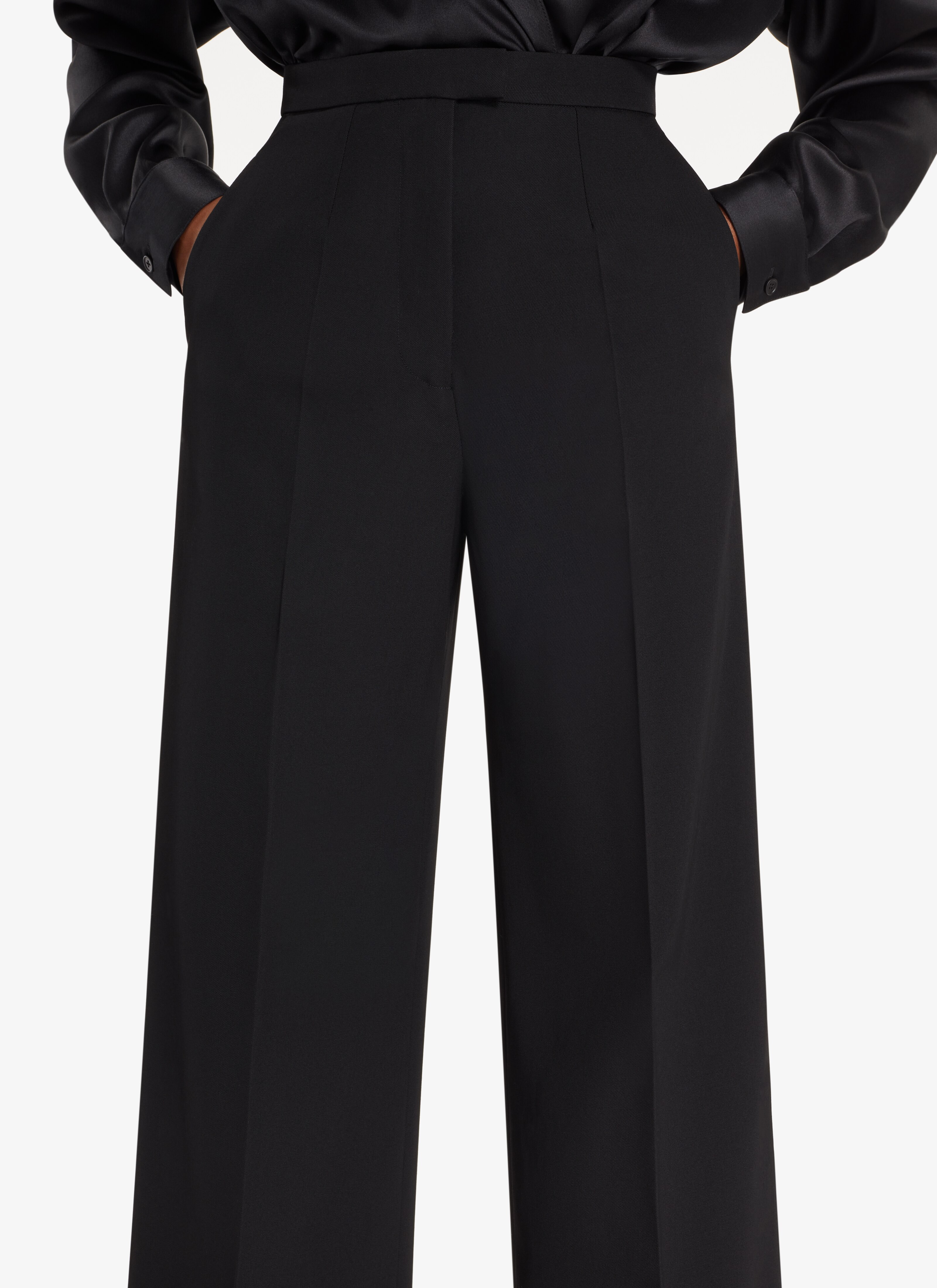 ALAÏA BLACK TAILORED HIGH-WAIST TROUSERS