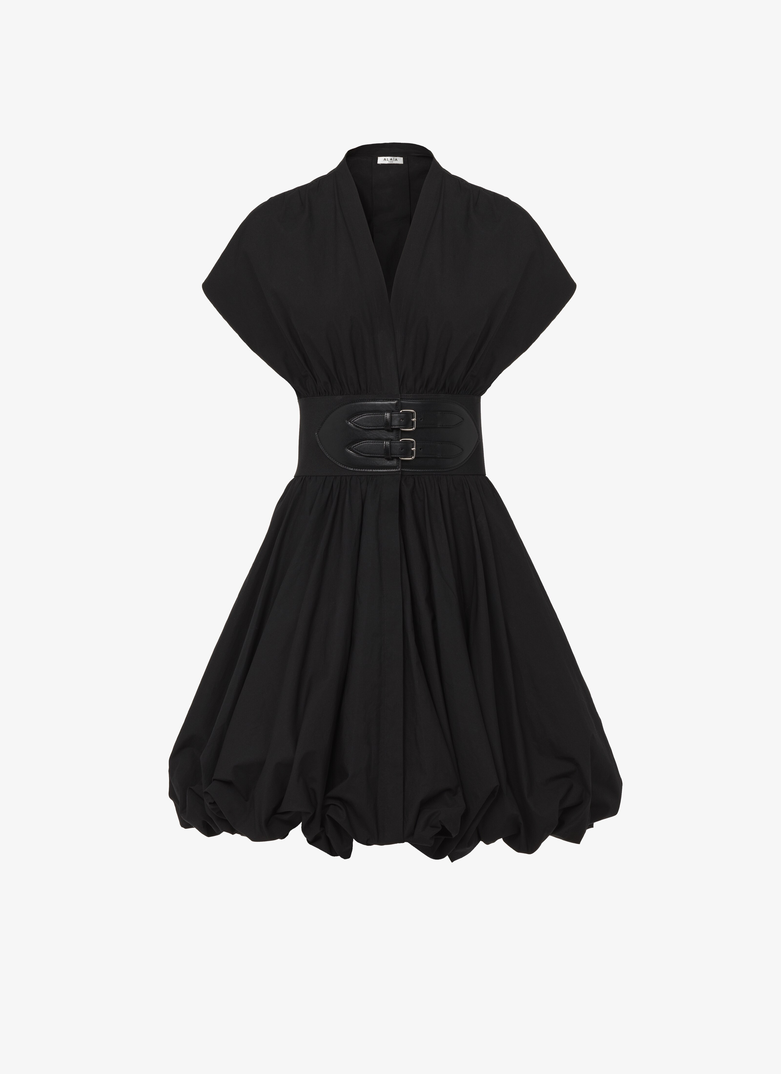 Belted japanese poplin Dress