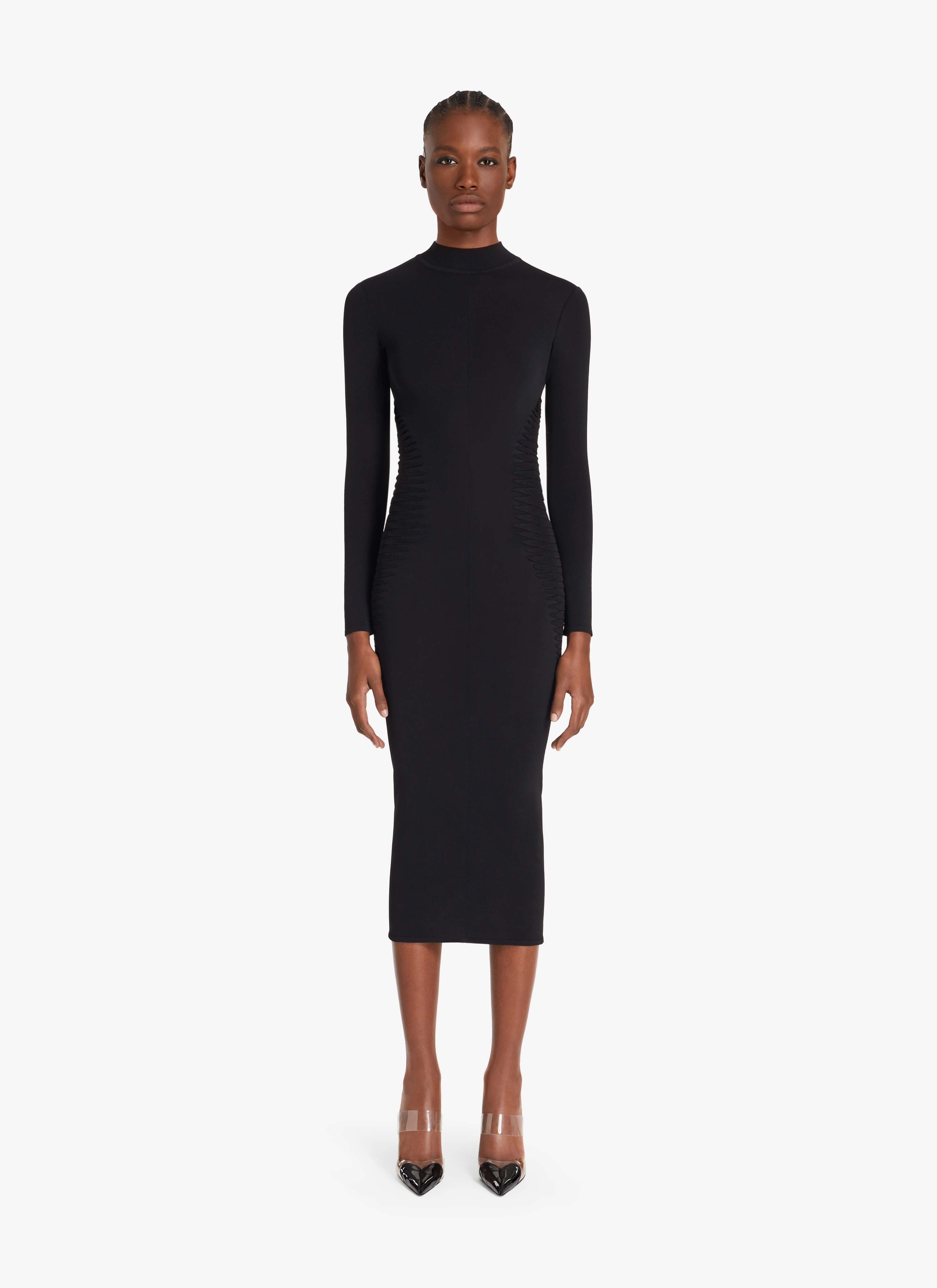ALAÏA BLACK LONG BLACK DRESS