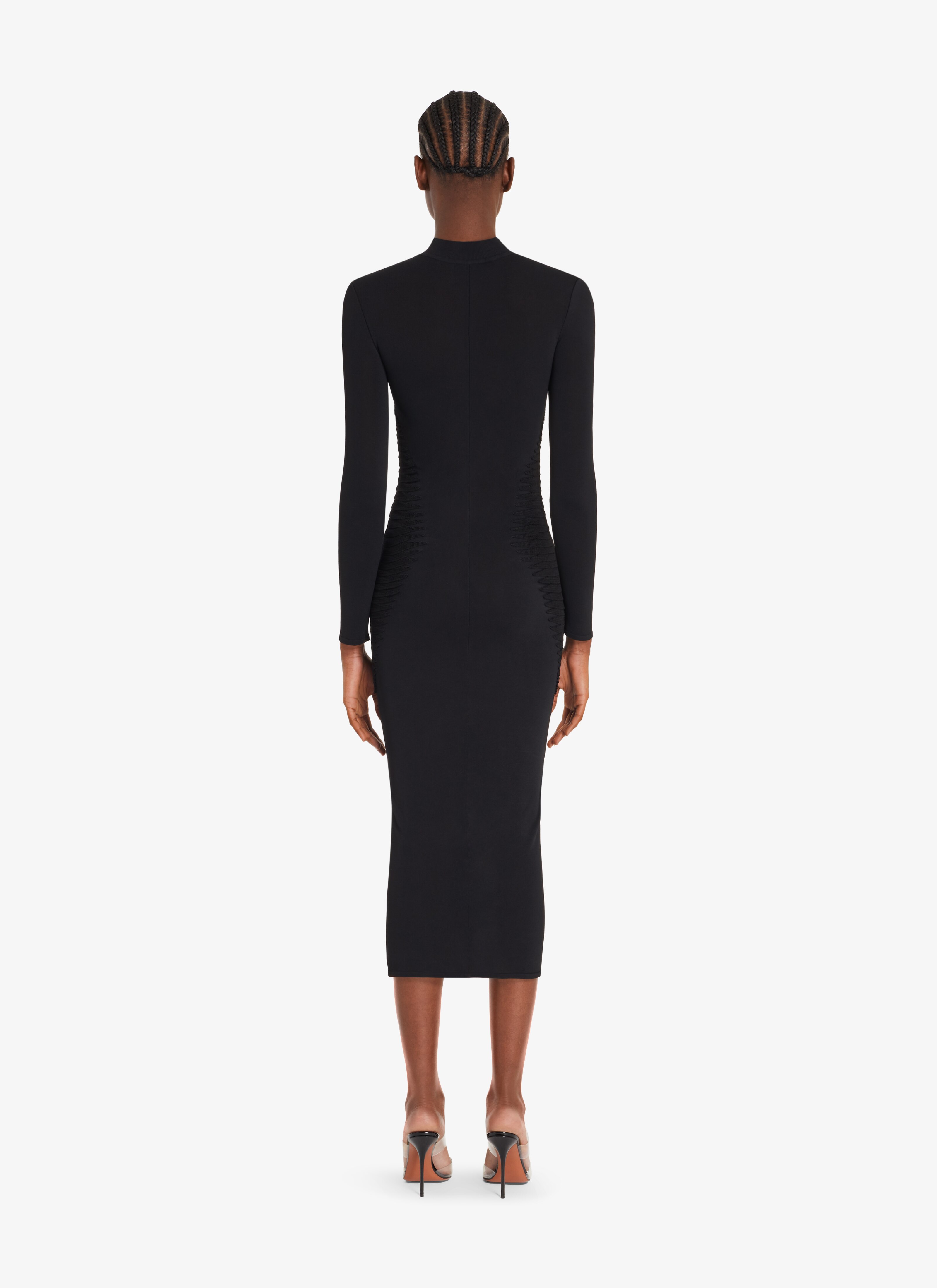 ALAÏA BLACK LONG BLACK DRESS