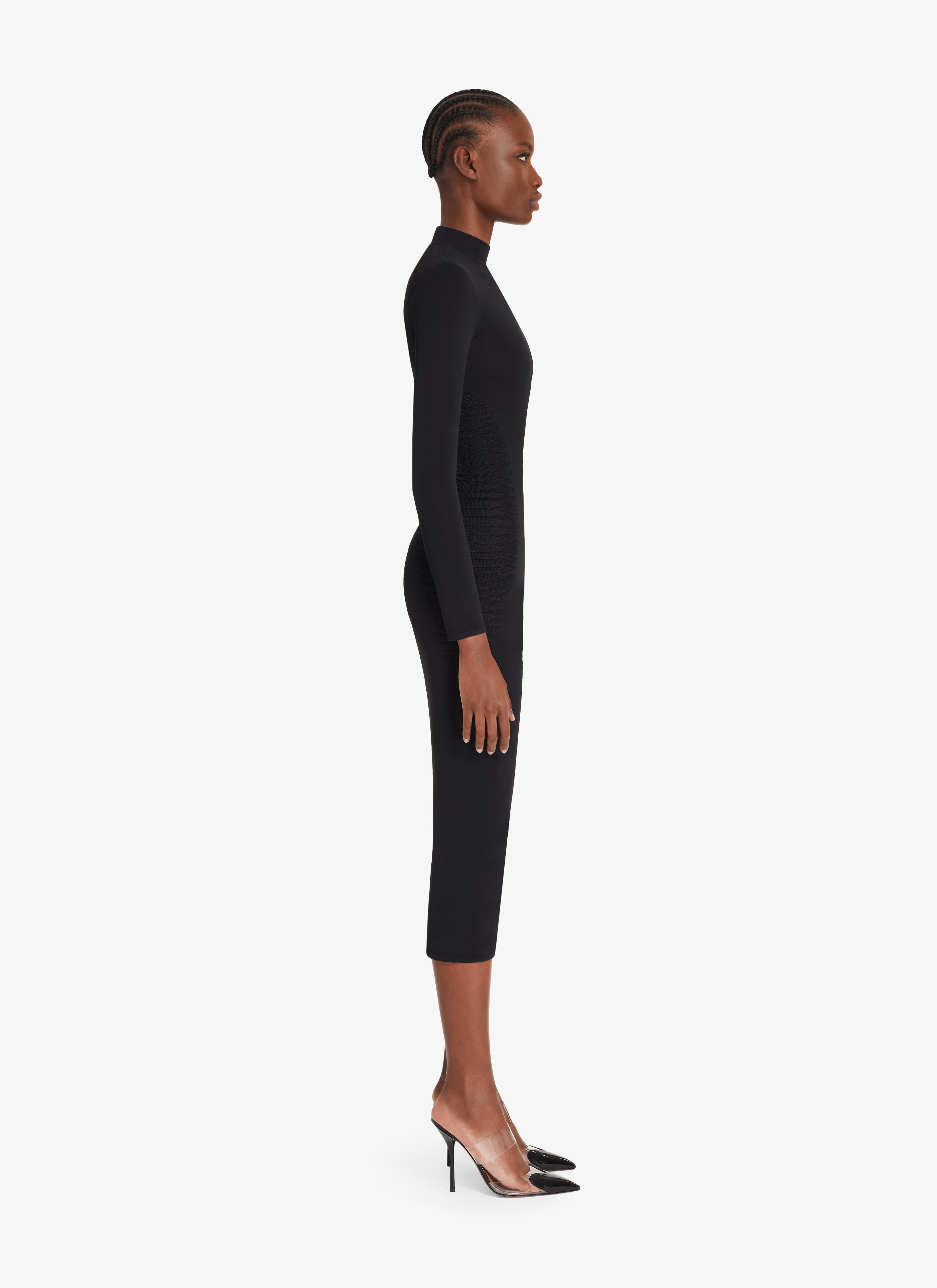 ALAÏA BLACK LONG BLACK DRESS