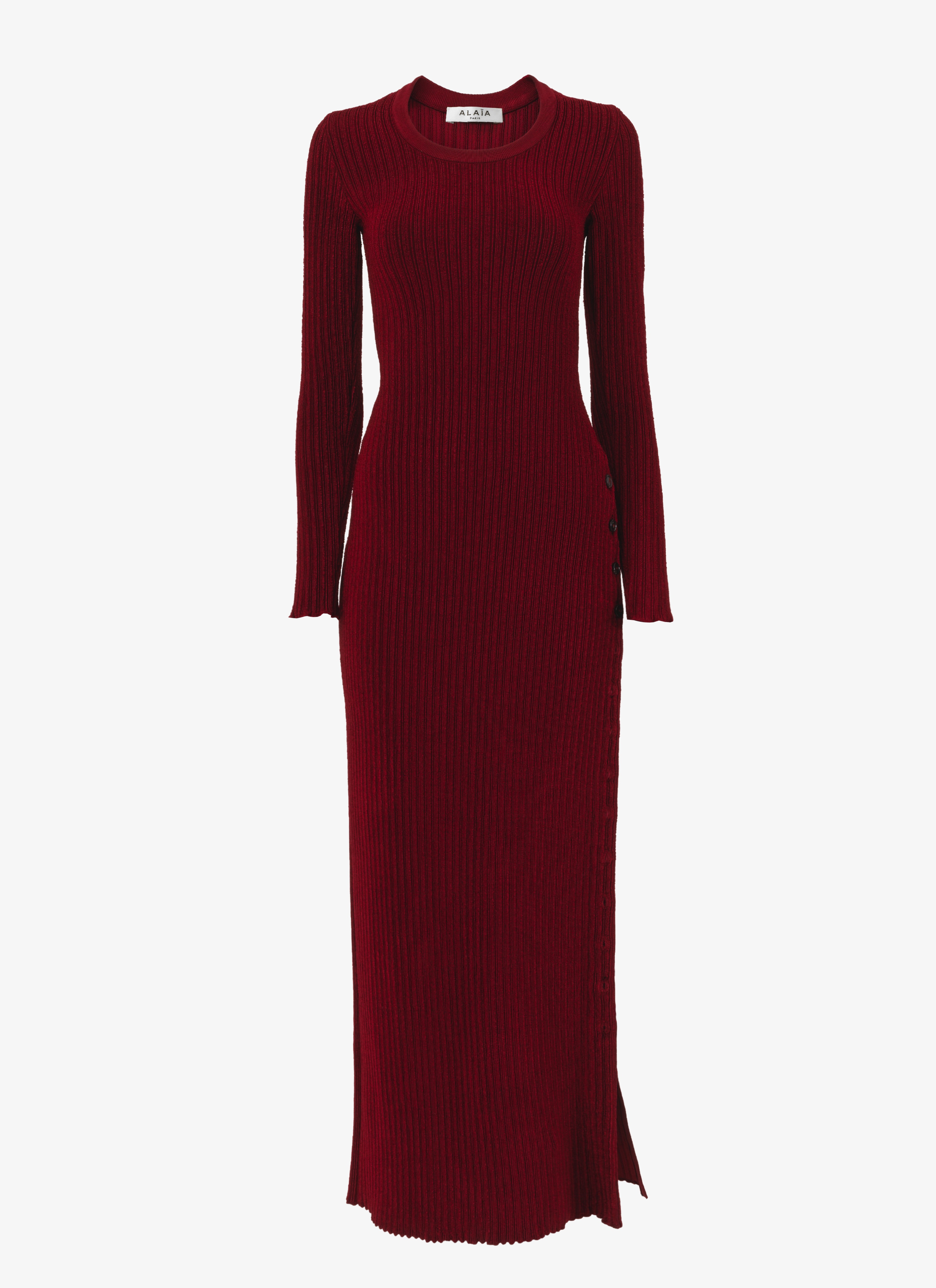 Long Shiny Ribbed Dress maison-alaia.com