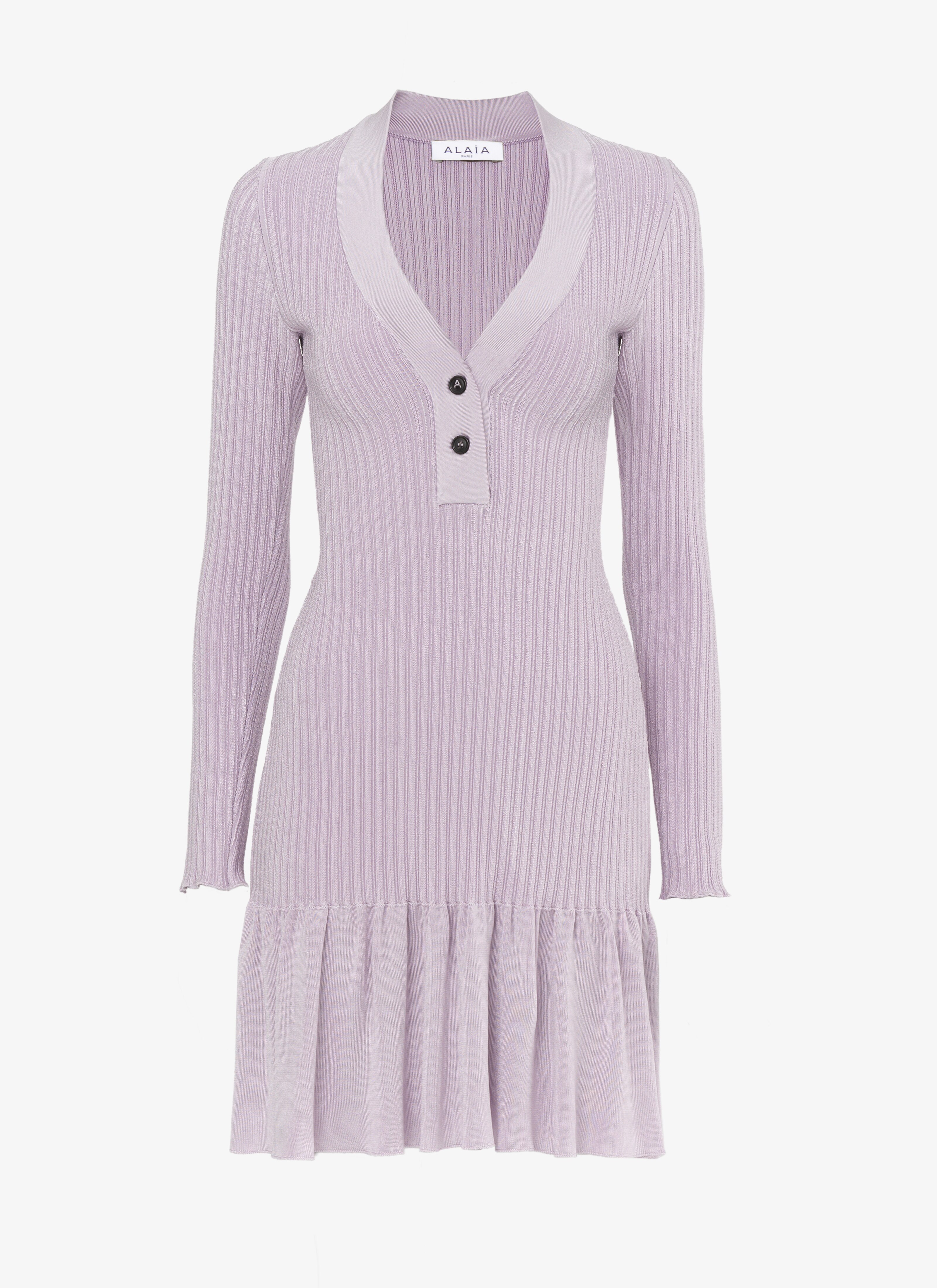 Short Shiny Ribbed Dress maison-alaia.com