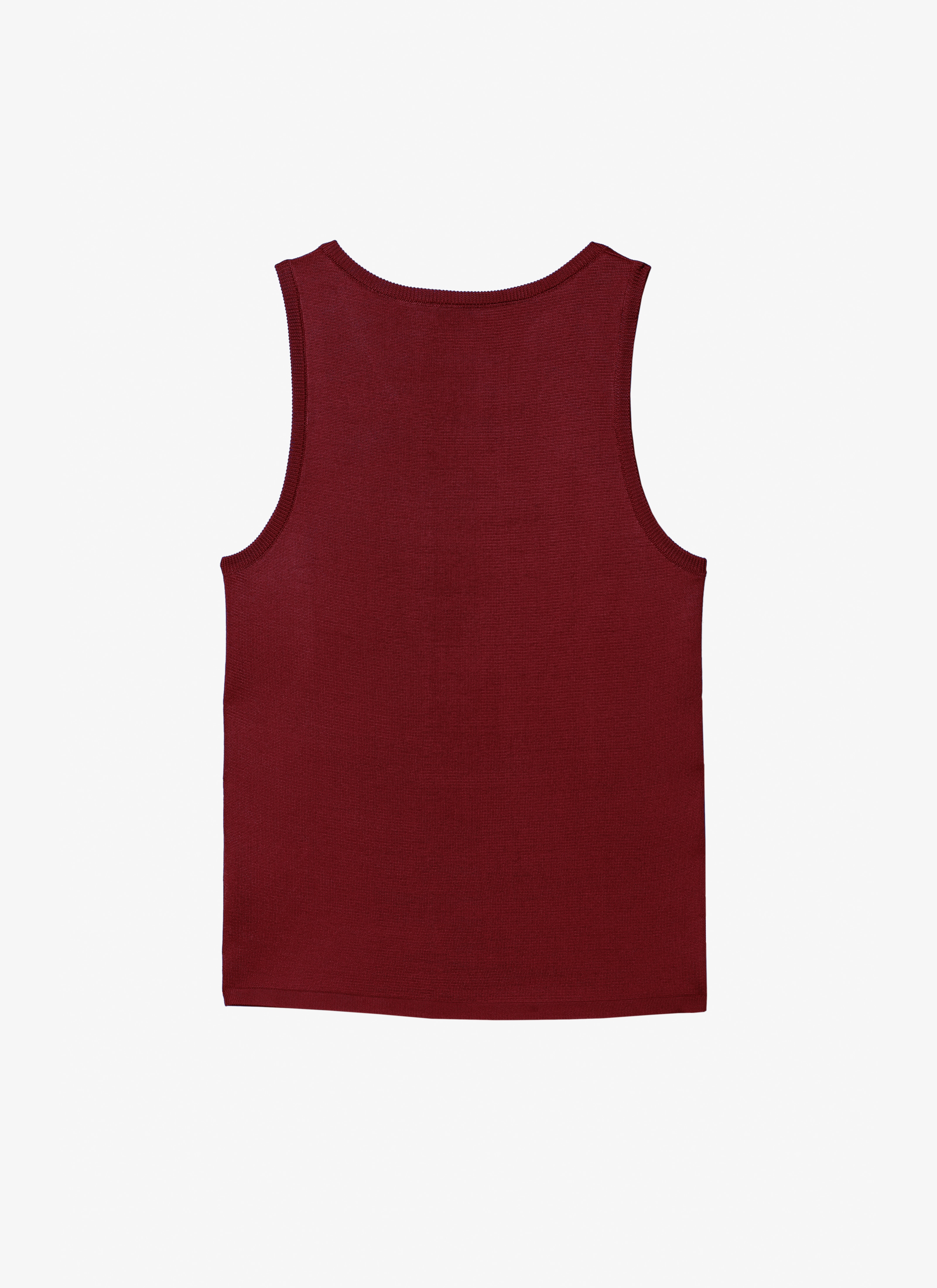 ALAÏA BURGUNDY HIGH SHINE TANK TOP