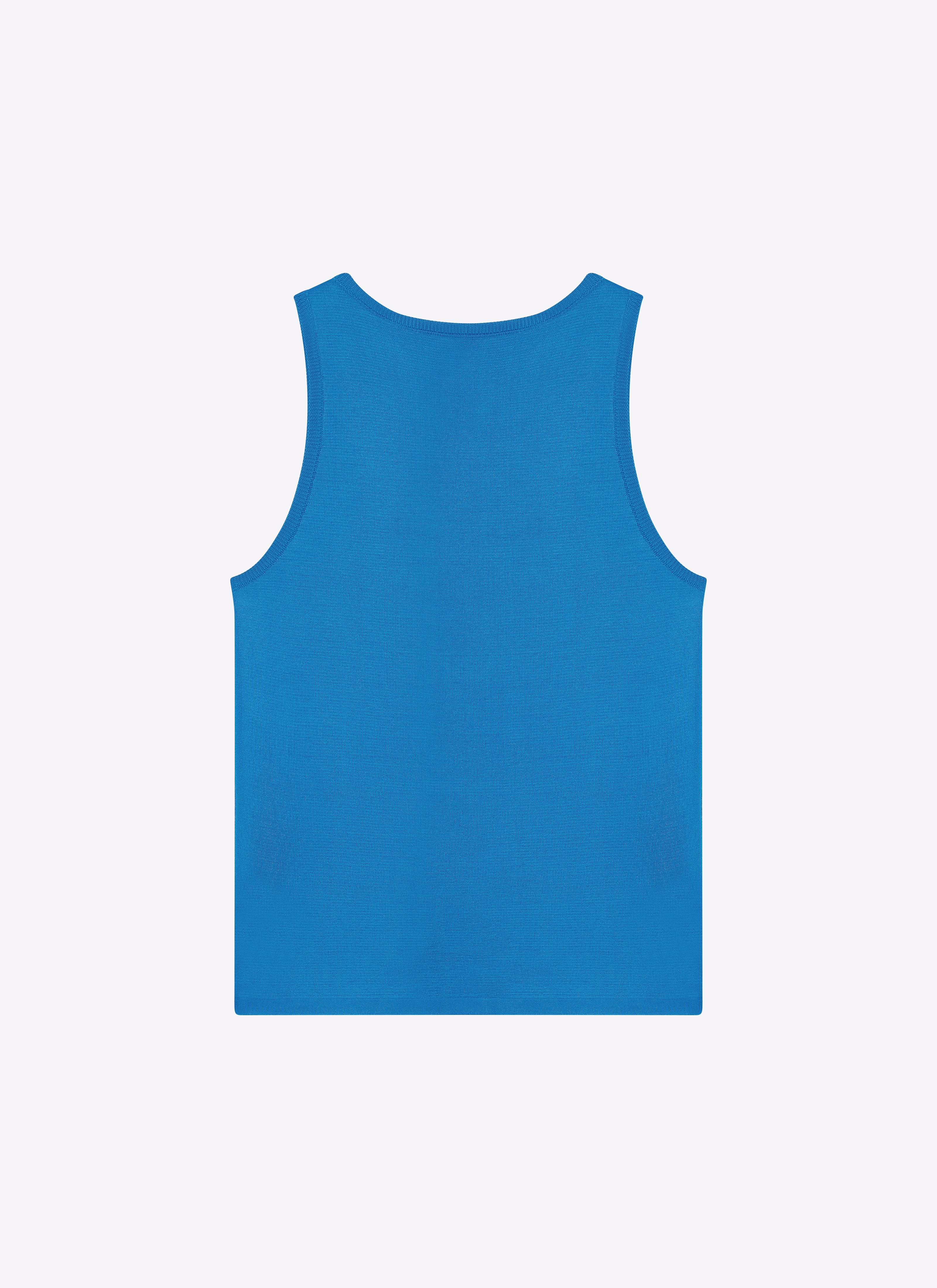ALAÏA BLUE HIGH SHINE TANK TOP