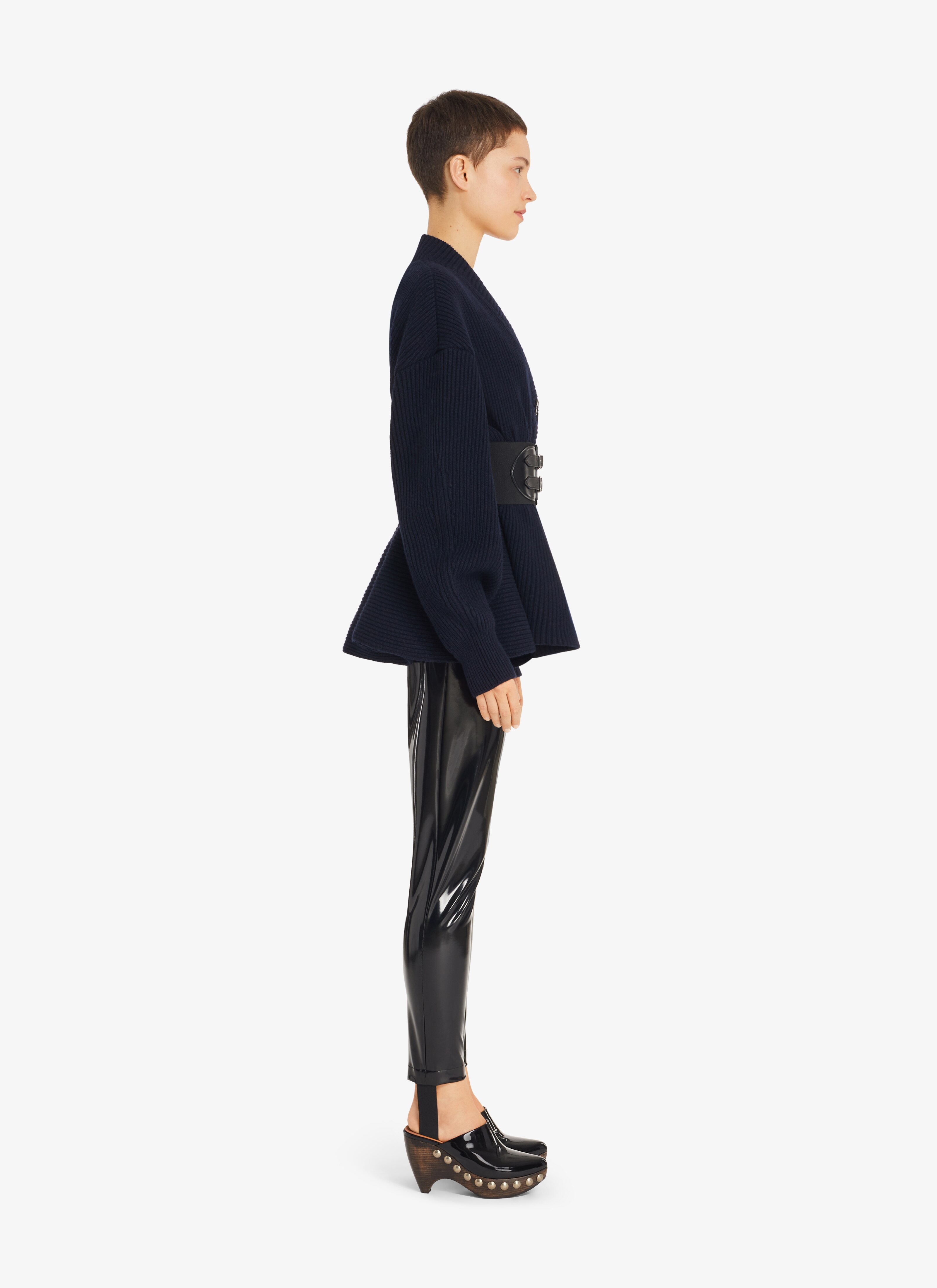ALAÏA BLACK STIRRUP BI-STRETCH JERSEY PANTS