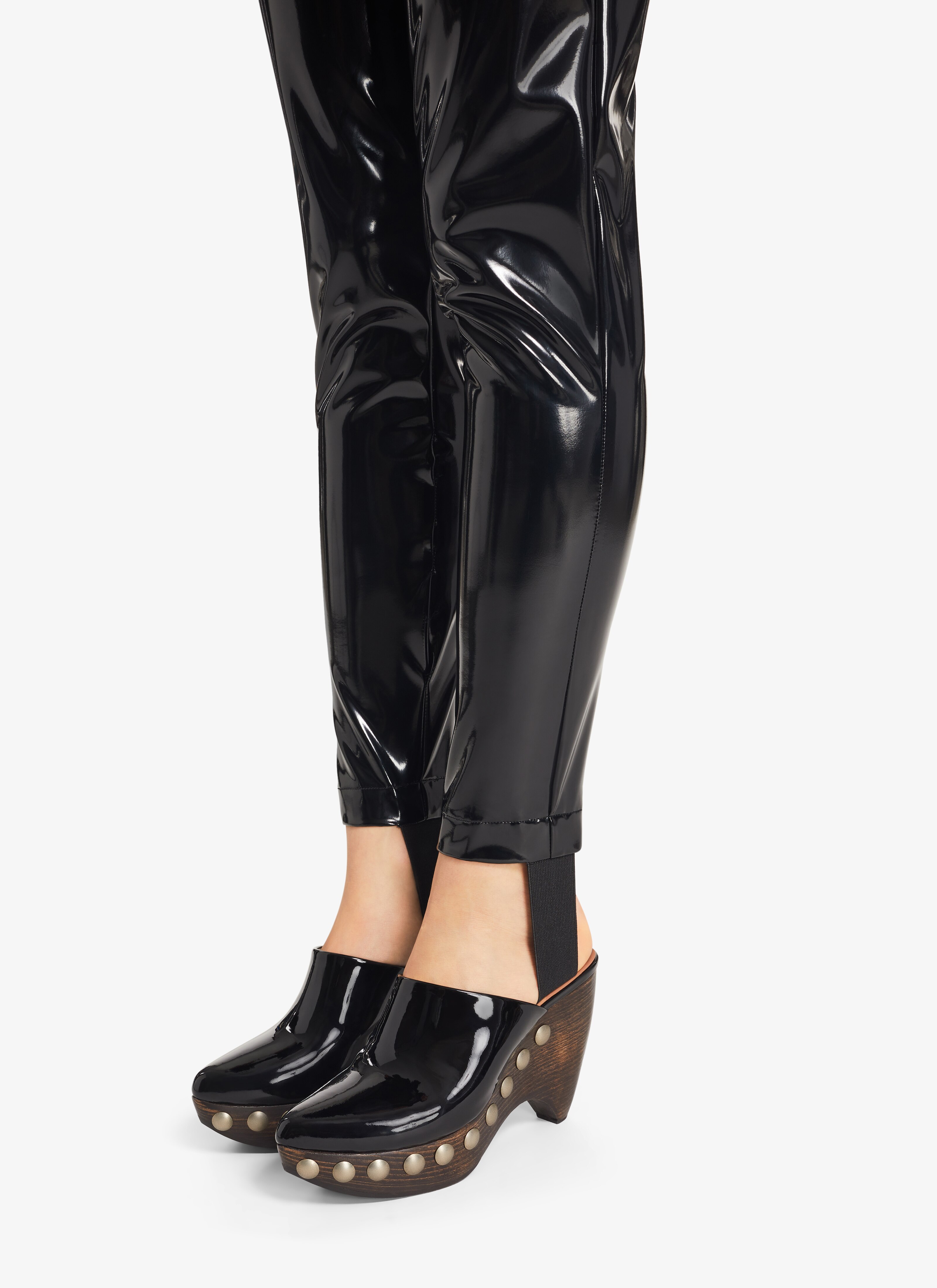 ALAÏA BLACK STIRRUP BI-STRETCH JERSEY PANTS