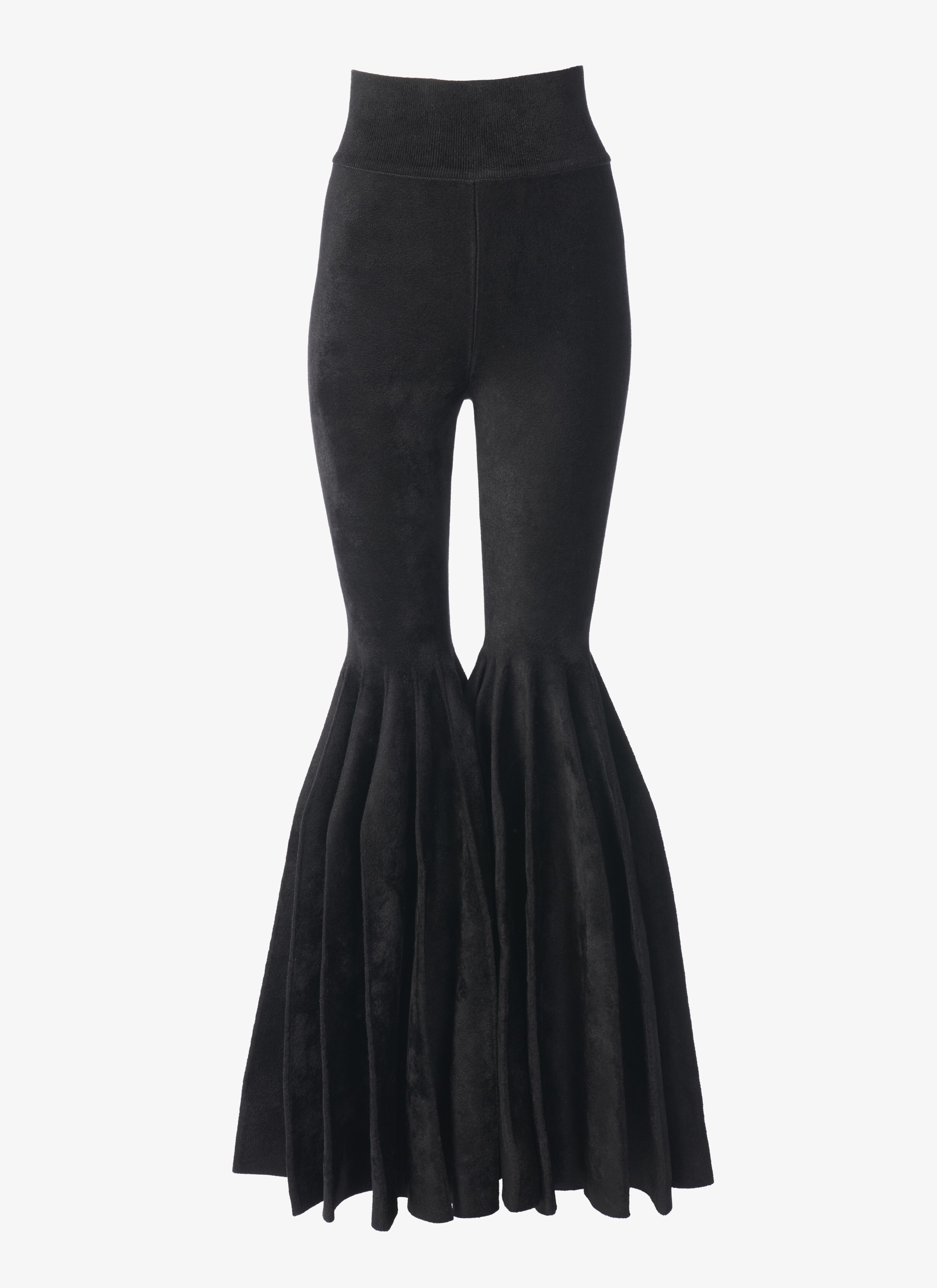 ALAÏA BLACK MAXI VELVET TROUSERS