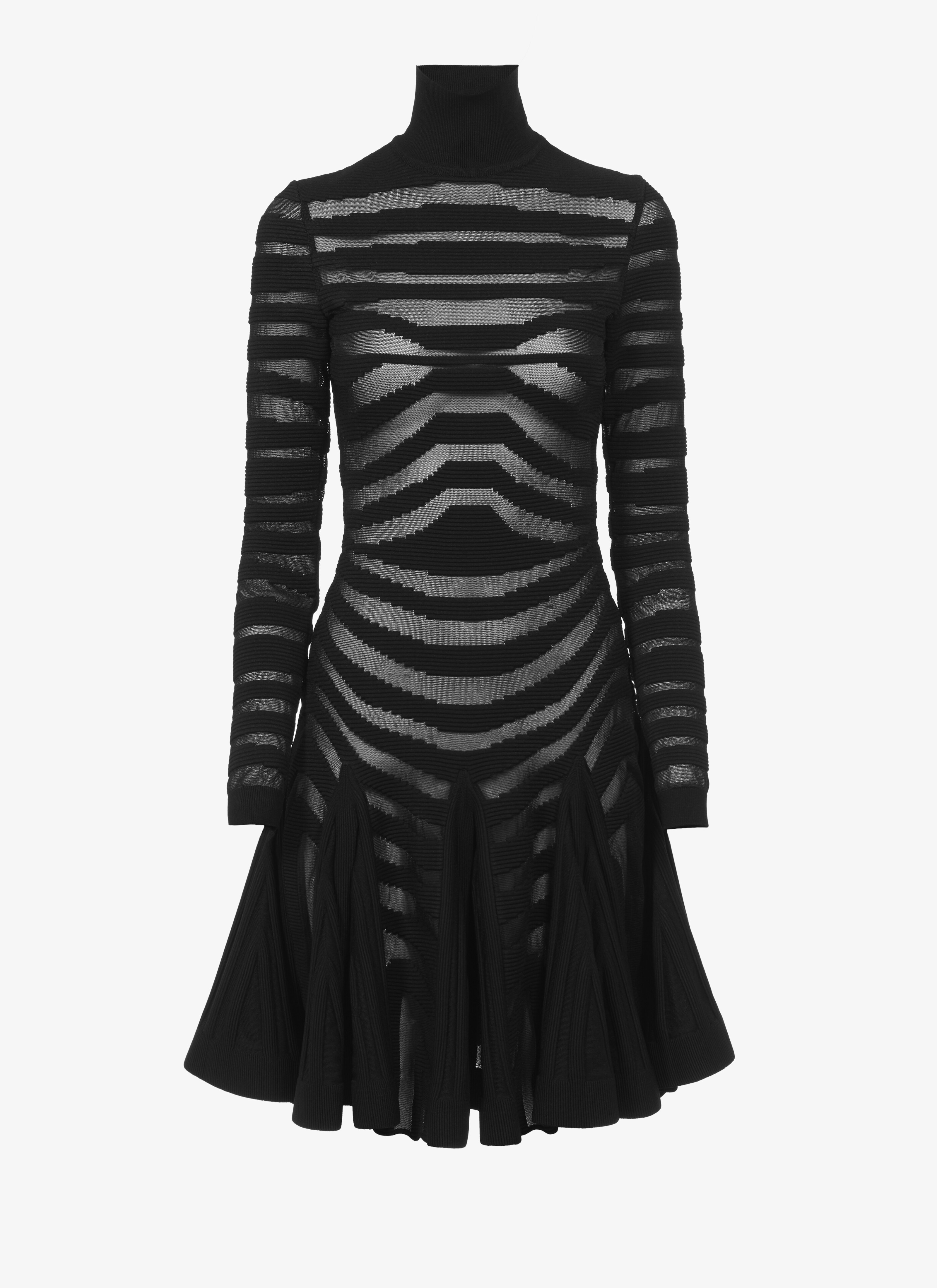 ALAÏA BLACK TATTOO SKATER DRESS