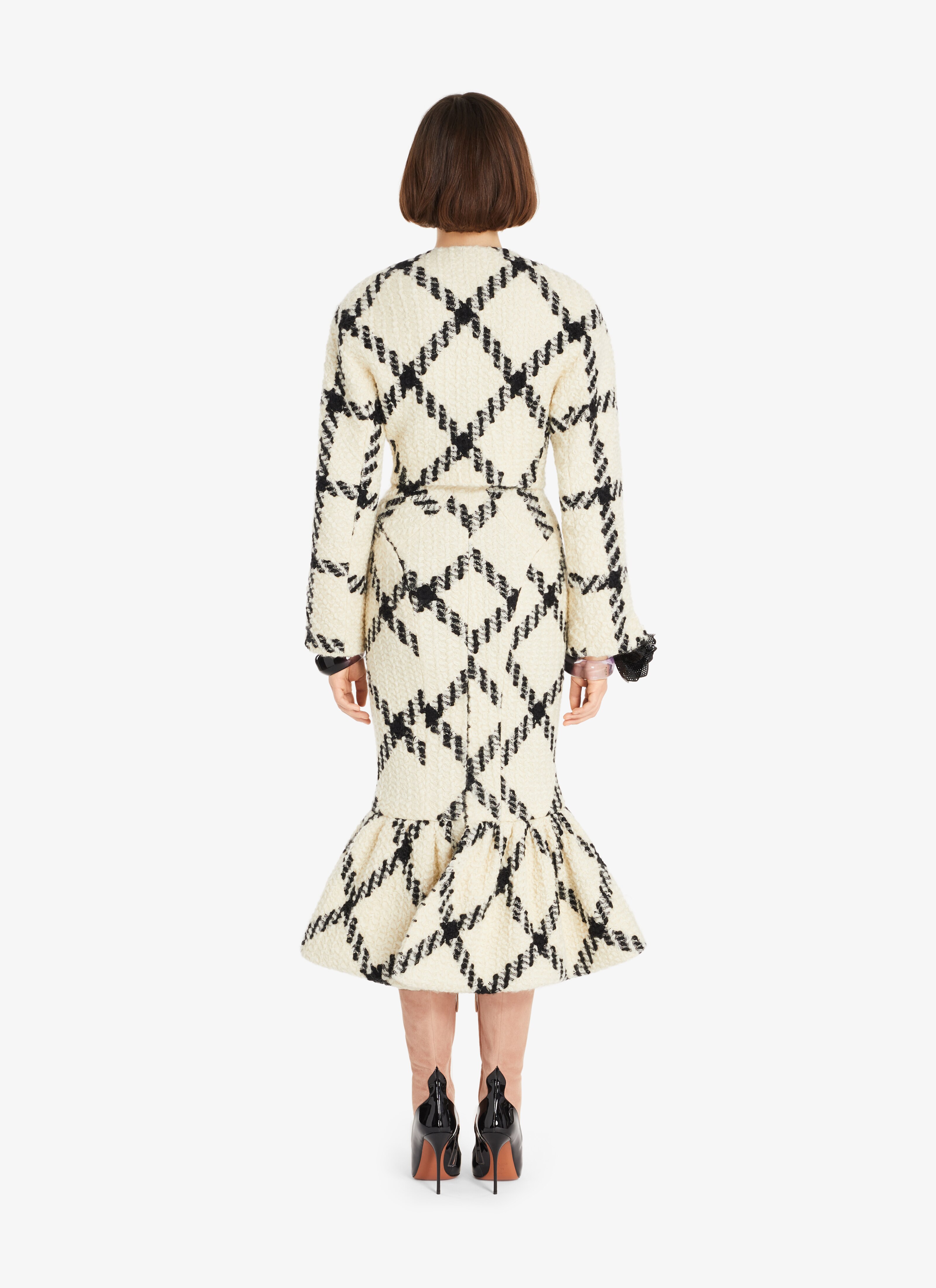 ALAÏA WHITE/BLACK "PETITE VESTE" TAILORED JACKET
