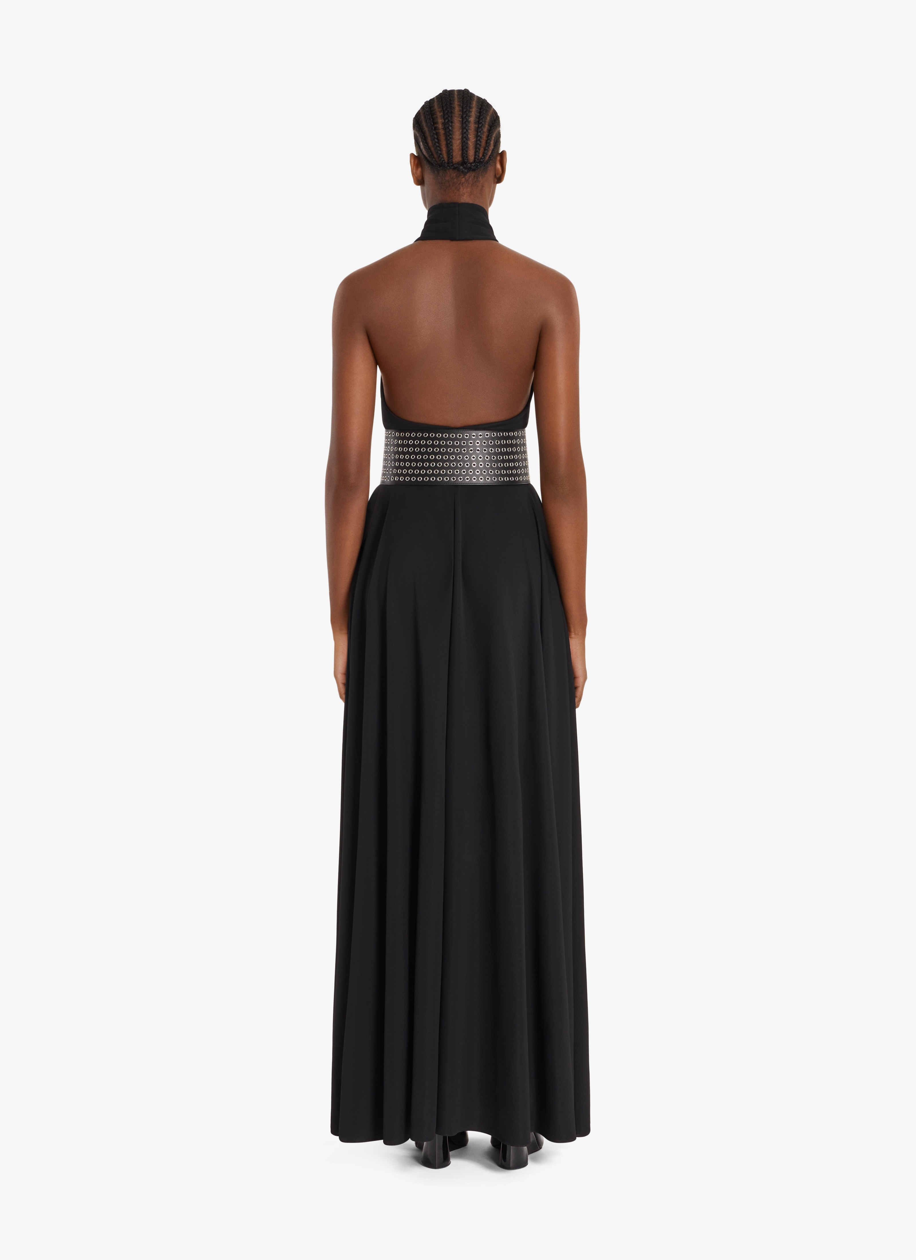ALAÏA BLACK FLUID WRAPPED BLACK DRESS