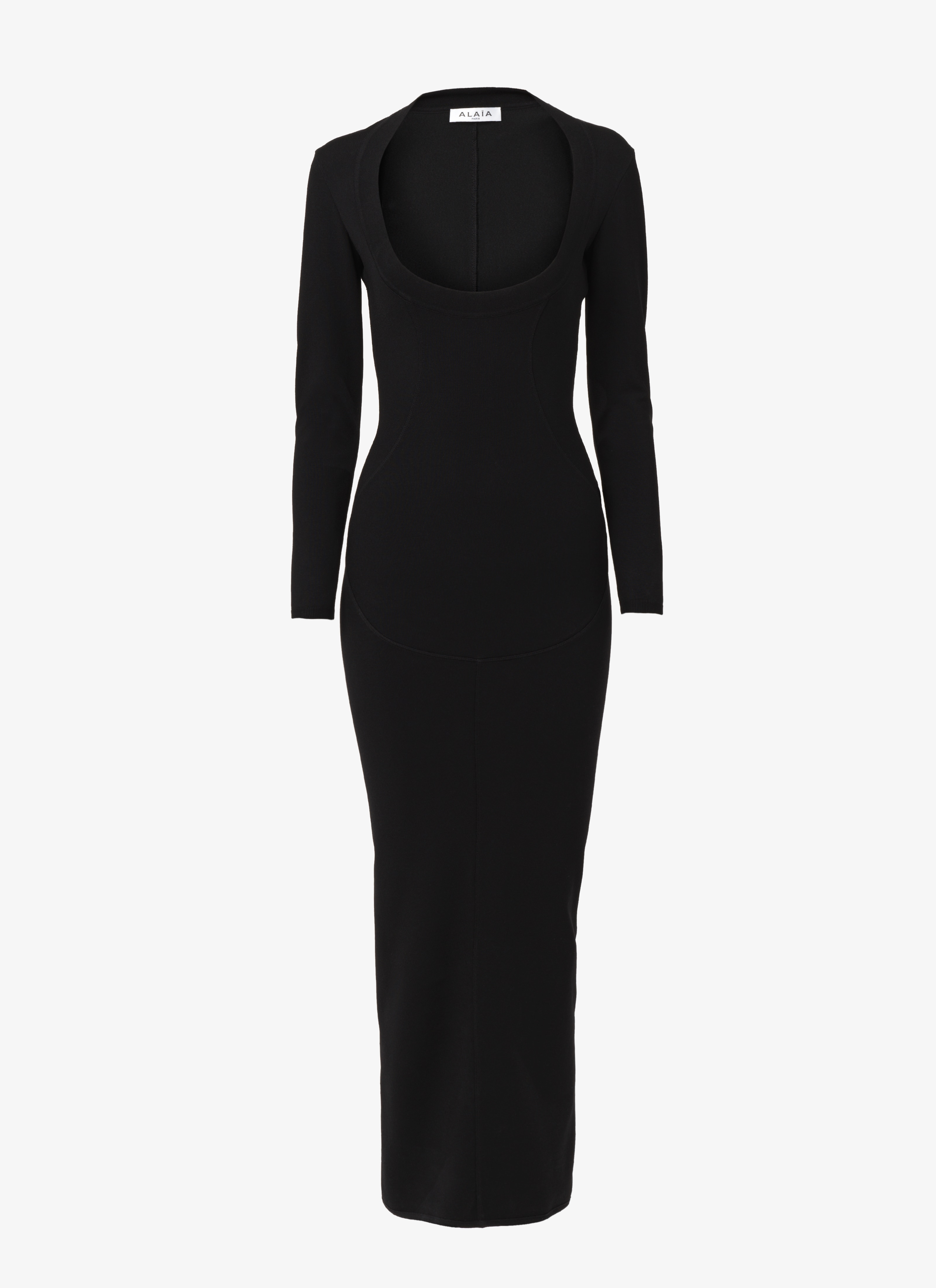 Black Fitted tube Dress - maison-alaia.com