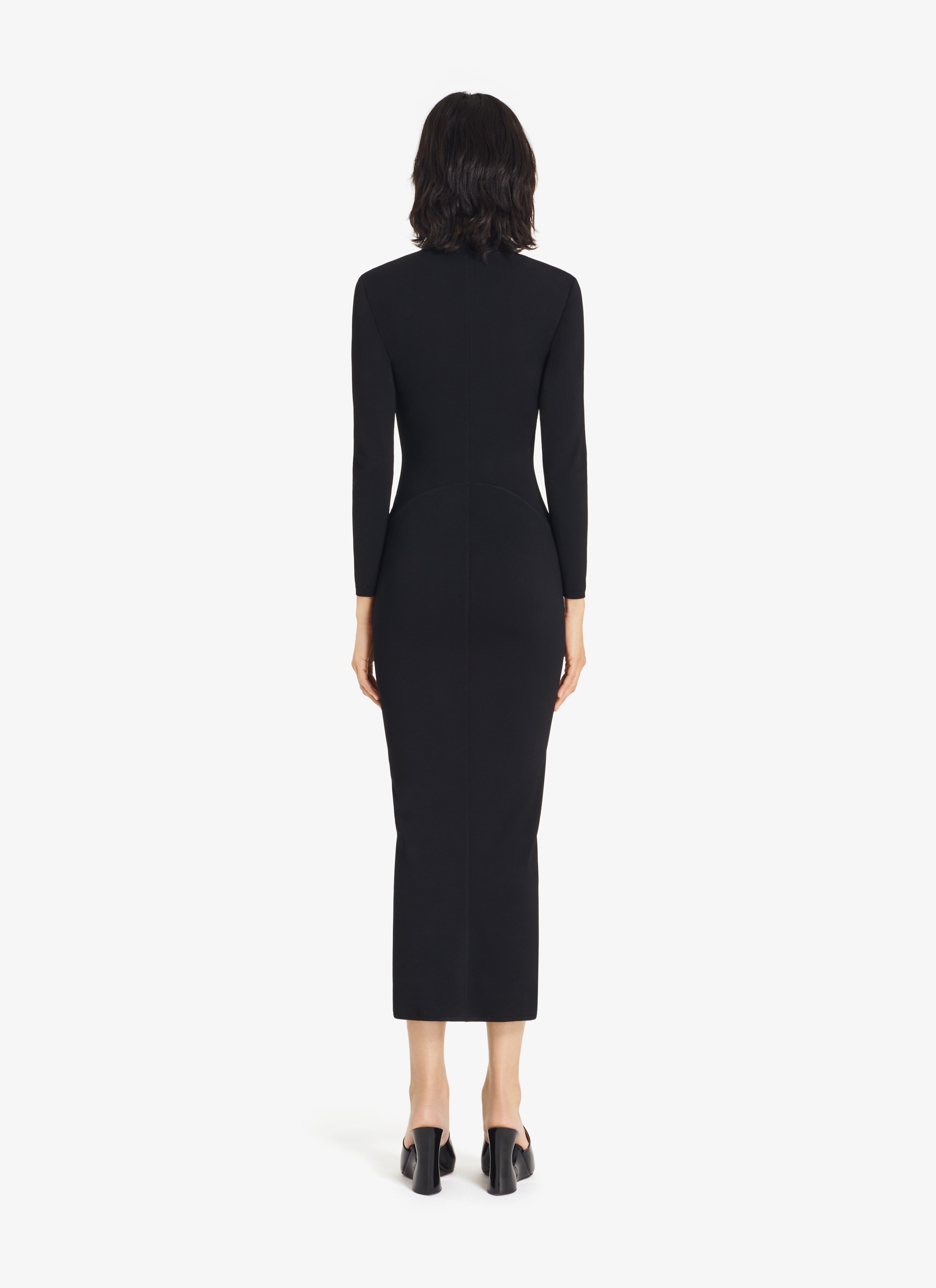 ALAÏA BLACK BLACK FITTED TUBE DRESS