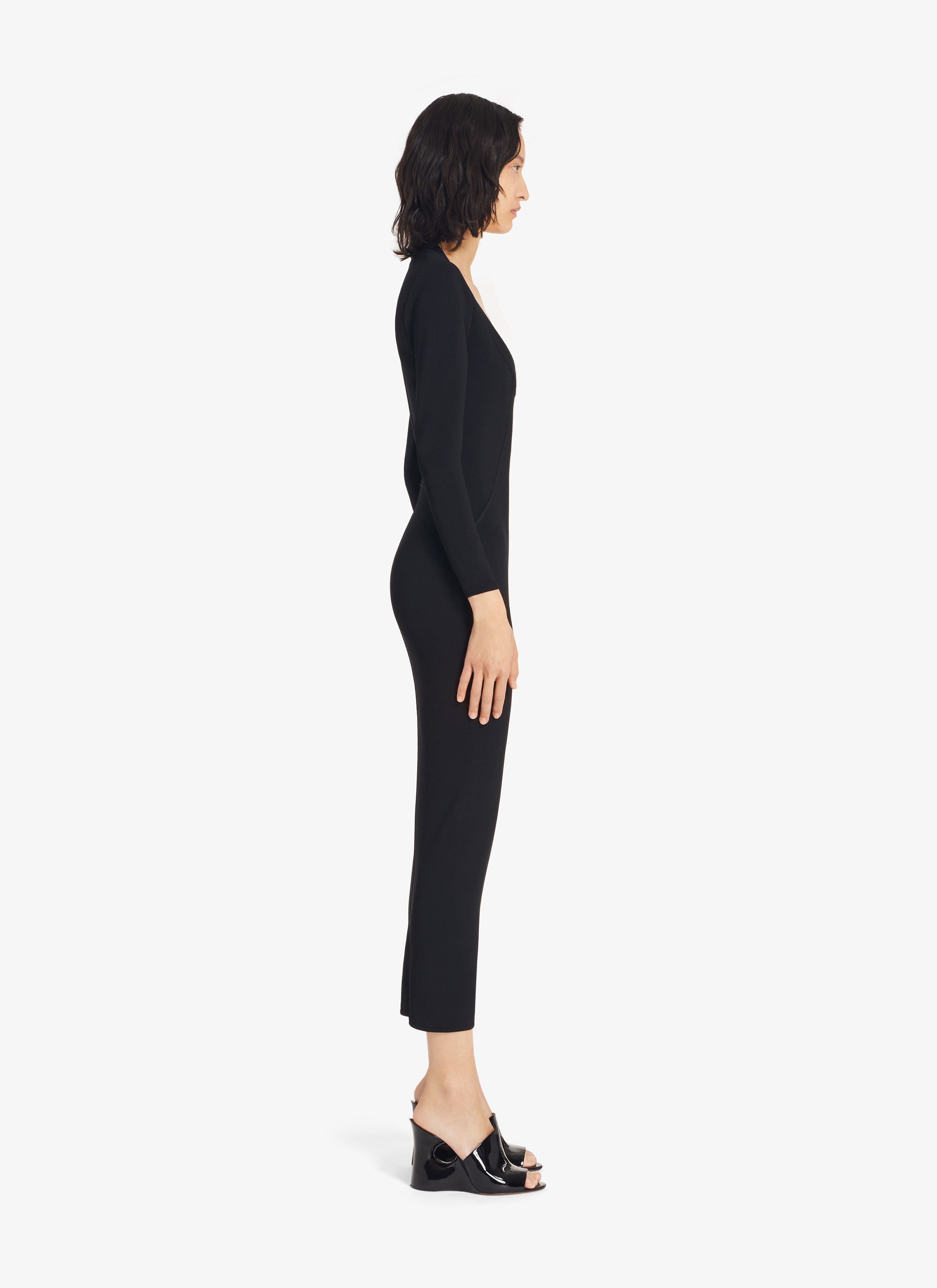 ALAÏA BLACK BLACK FITTED TUBE DRESS
