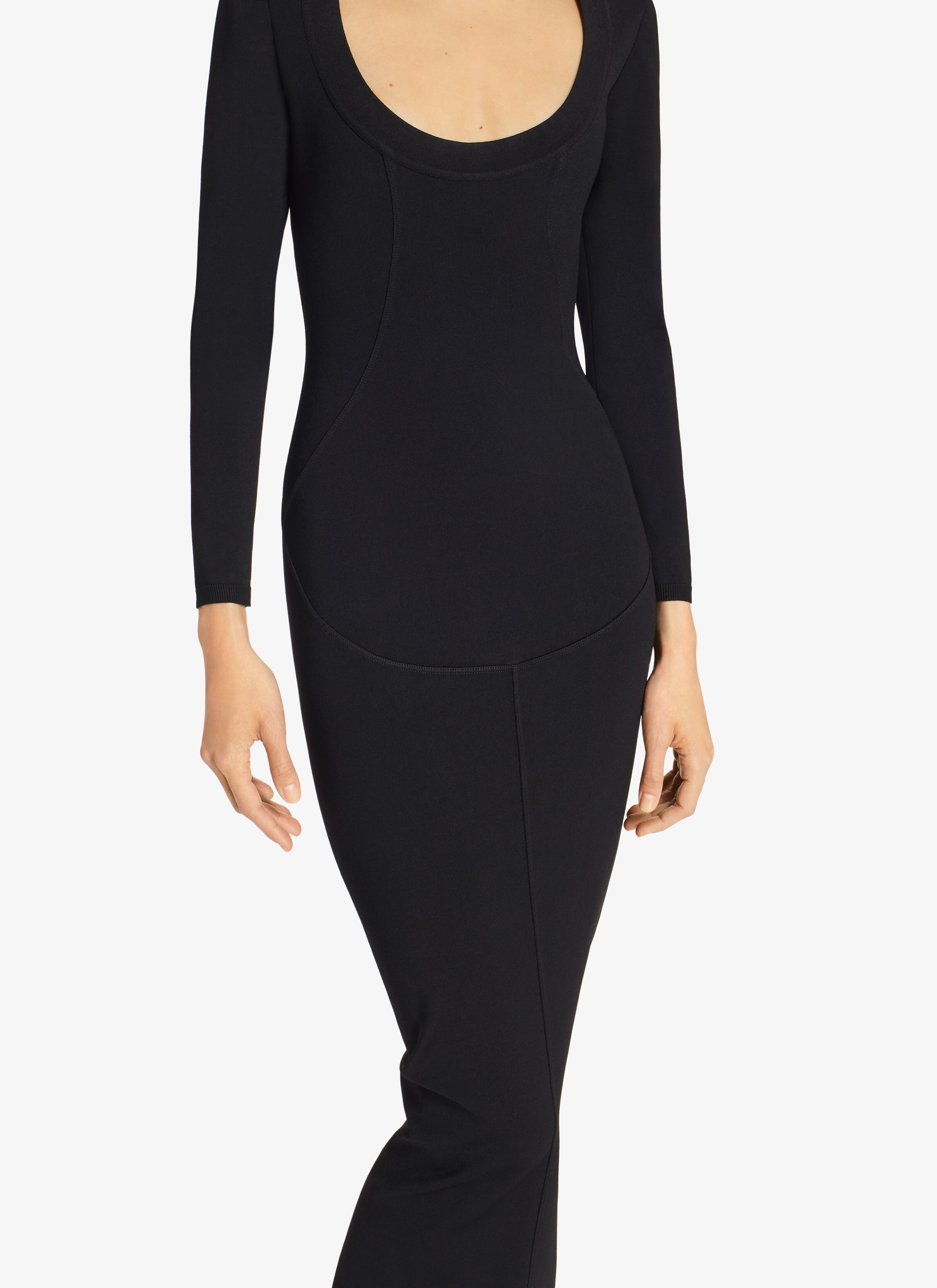 ALAÏA BLACK BLACK FITTED TUBE DRESS