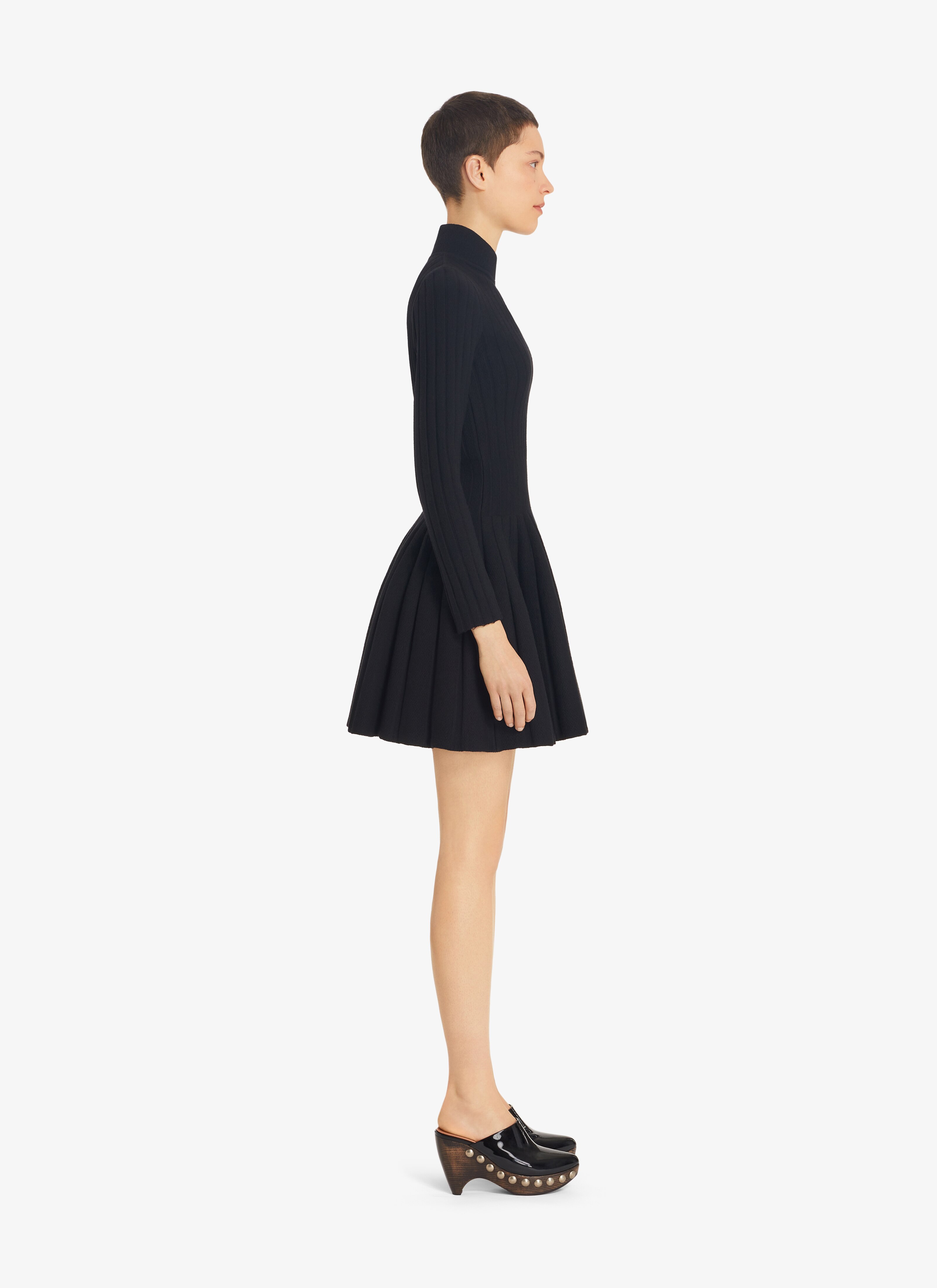 ALAÏA BLACK BLACK SKATER DRESS
