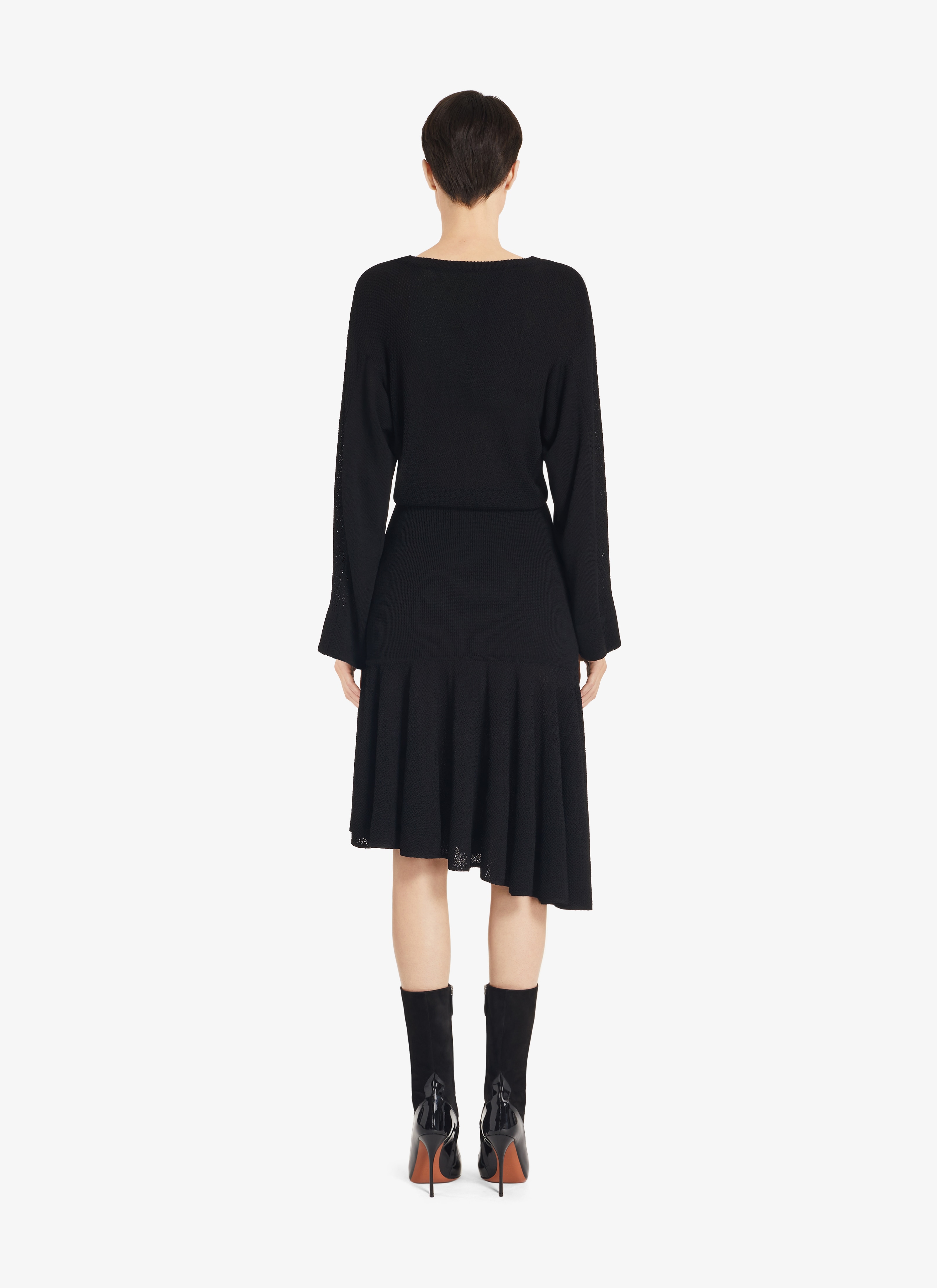 ALAÏA BLACK FLUID BLACK DRESS