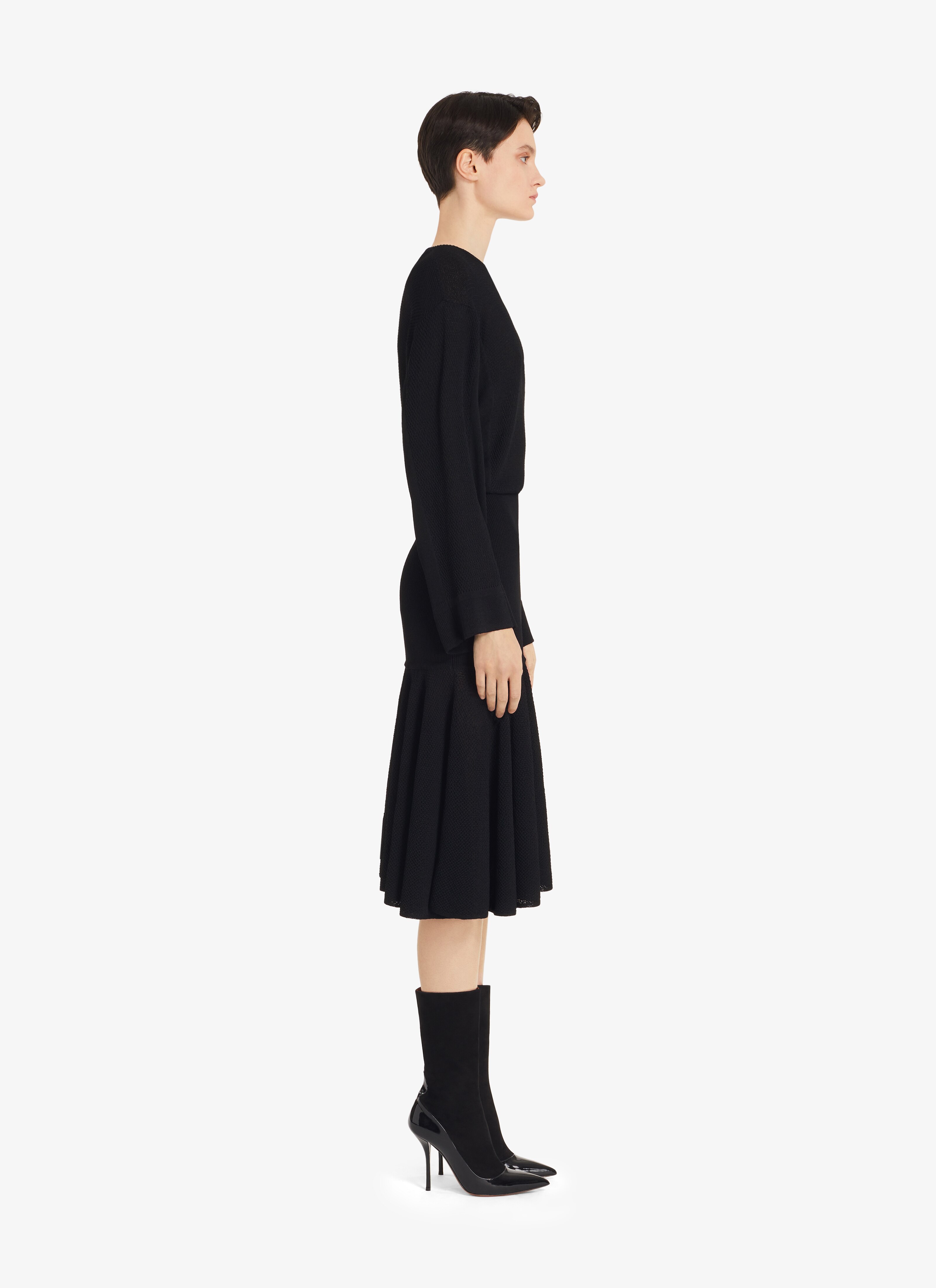ALAÏA BLACK FLUID BLACK DRESS