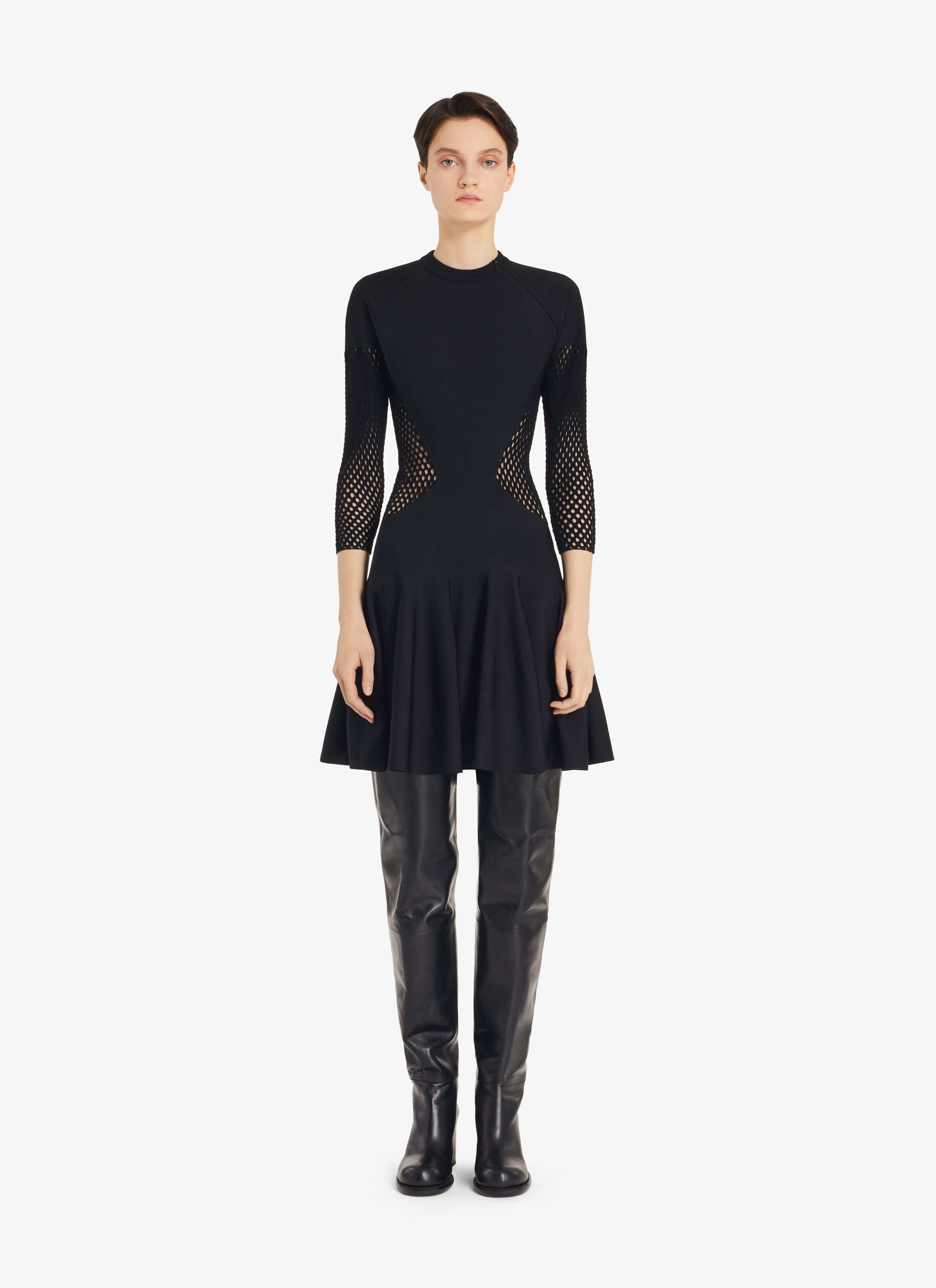 Bi-material Black Dress - maison-alaia.com